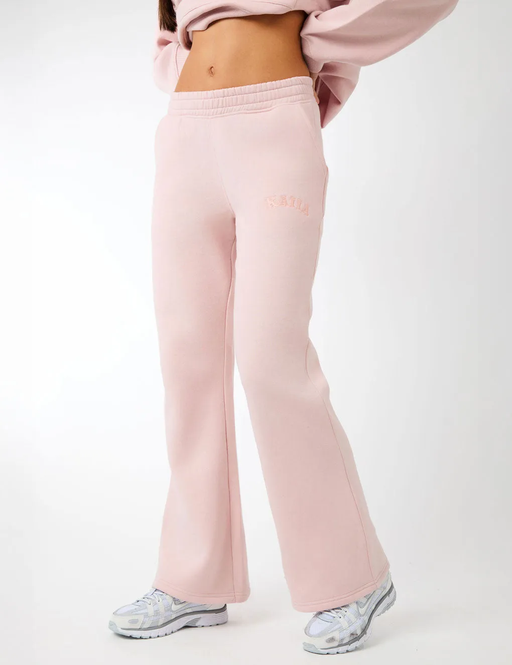 Kaiia Logo Wide Leg Joggers Dusty Pink sold by Public Desire product image thumbnail 2