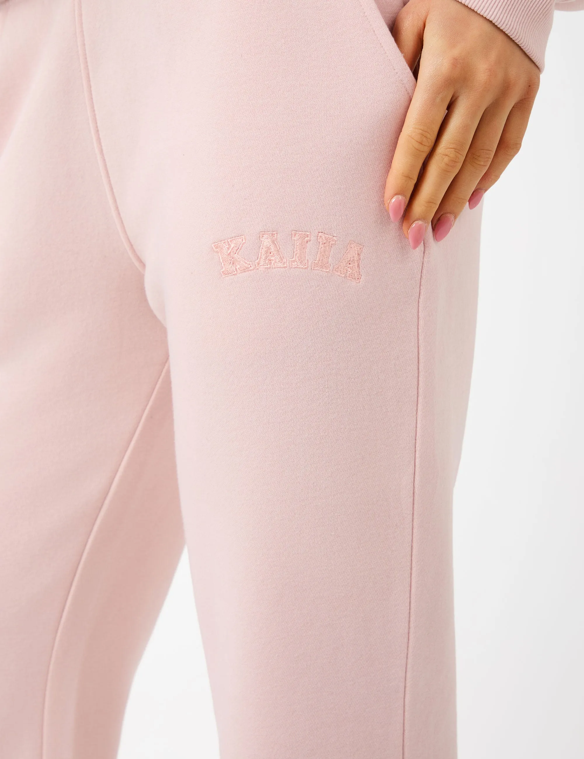 Kaiia Logo Wide Leg Joggers Dusty Pink sold by Public Desire product image thumbnail 3