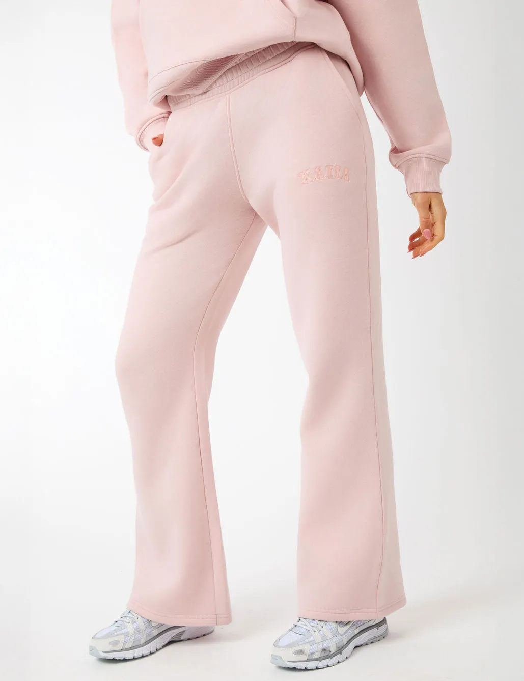 Kaiia Logo Wide Leg Joggers Dusty Pink sold by Public Desire product image thumbnail 4