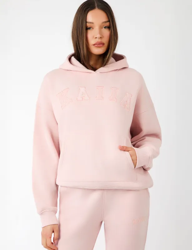 Kaiia Slogan Oversized Hoodie Dusty Pink sold by Public Desire