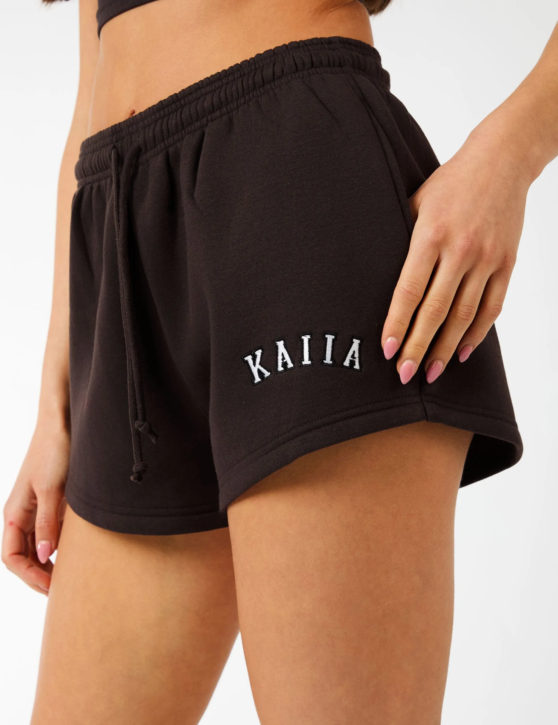 Kaiia Logo Sweat Shorts Brown sold by Public Desire product image thumbnail 3