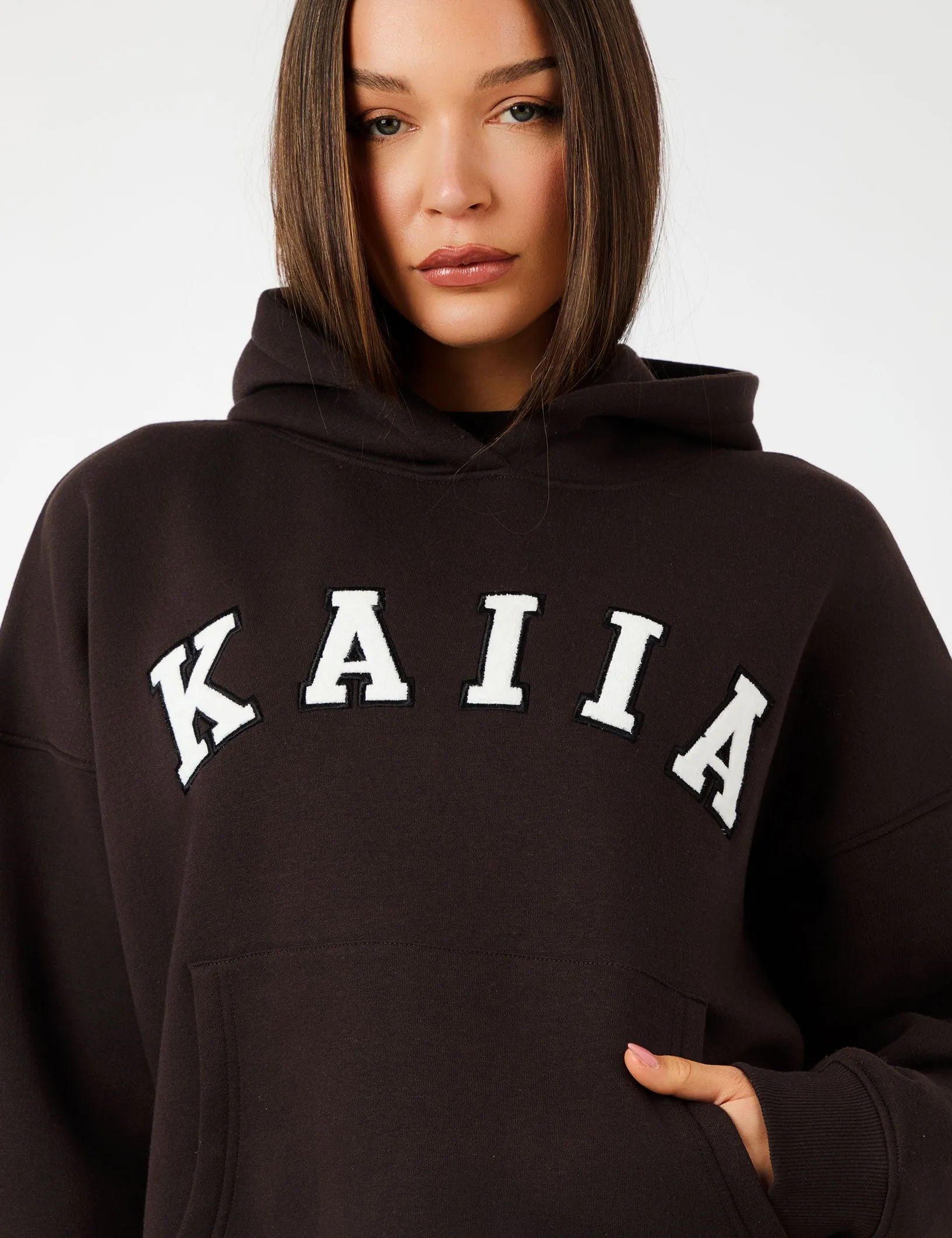 Kaiia Slogan Oversized Hoodie Brown sold by Public Desire product image thumbnail 2