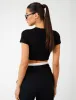 Kaiia Label Logo Exposed Waistband Wide Leg Joggers Black sold by Public Desire
