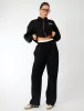 Kaiia Label Logo Exposed Waistband Wide Leg Joggers Black sold by Public Desire