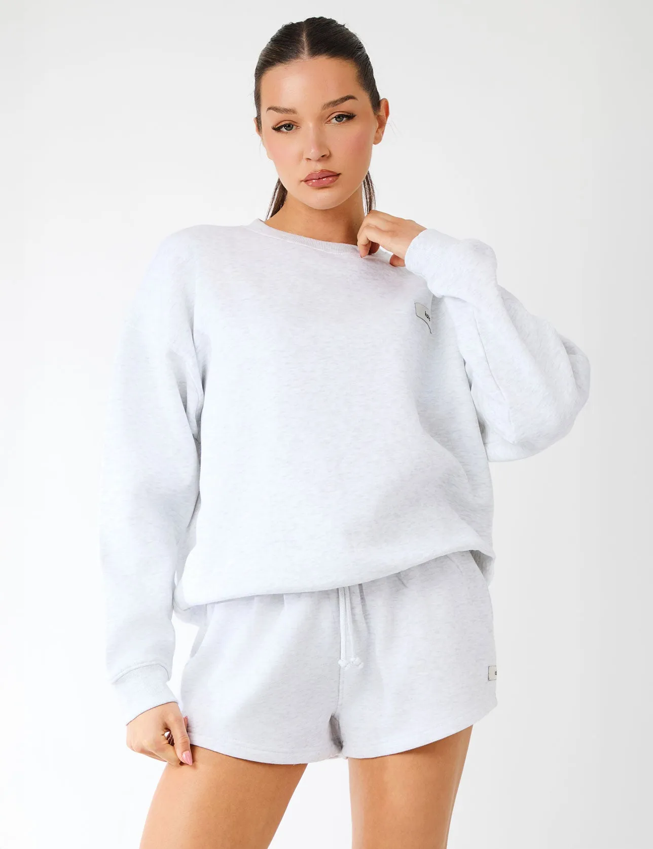 Kaiia Label Logo Sweat Shorts Light Grey Marl sold by Public Desire product image thumbnail 5