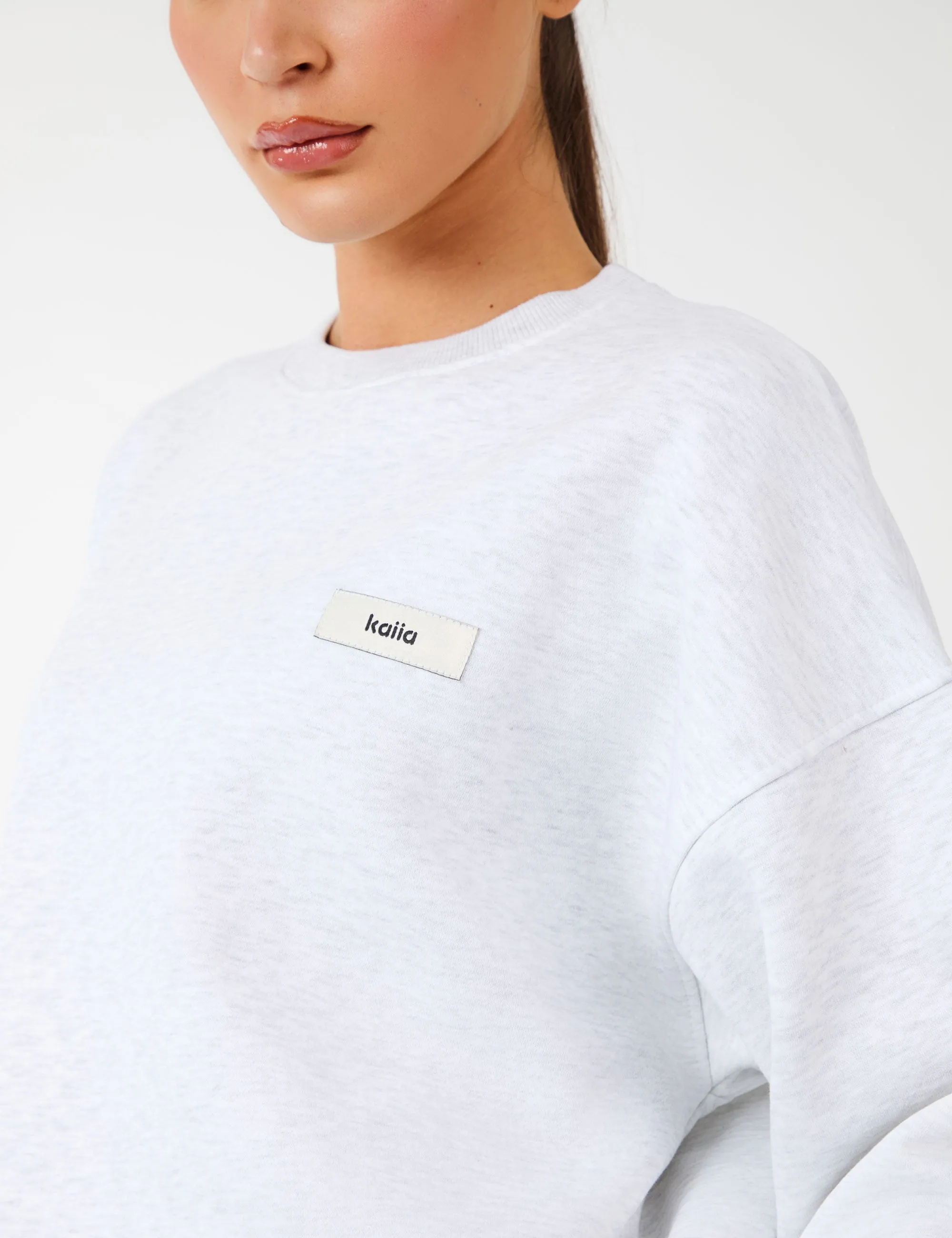 Kaiia Label Logo Oversized Sweatshirt Light Grey Marl sold by Public Desire product image thumbnail 3