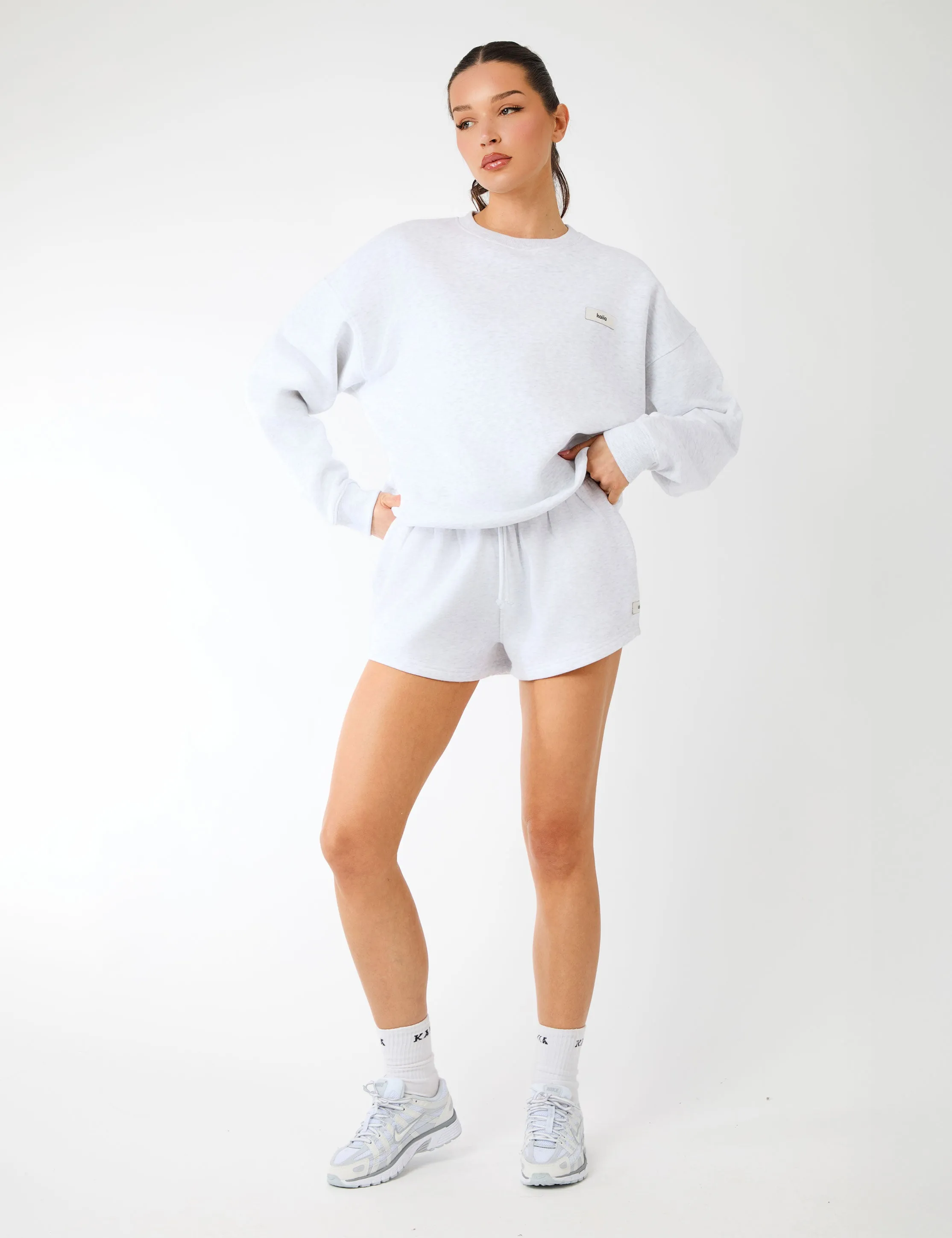 Kaiia Label Logo Oversized Sweatshirt Light Grey Marl sold by Public Desire product image thumbnail 4