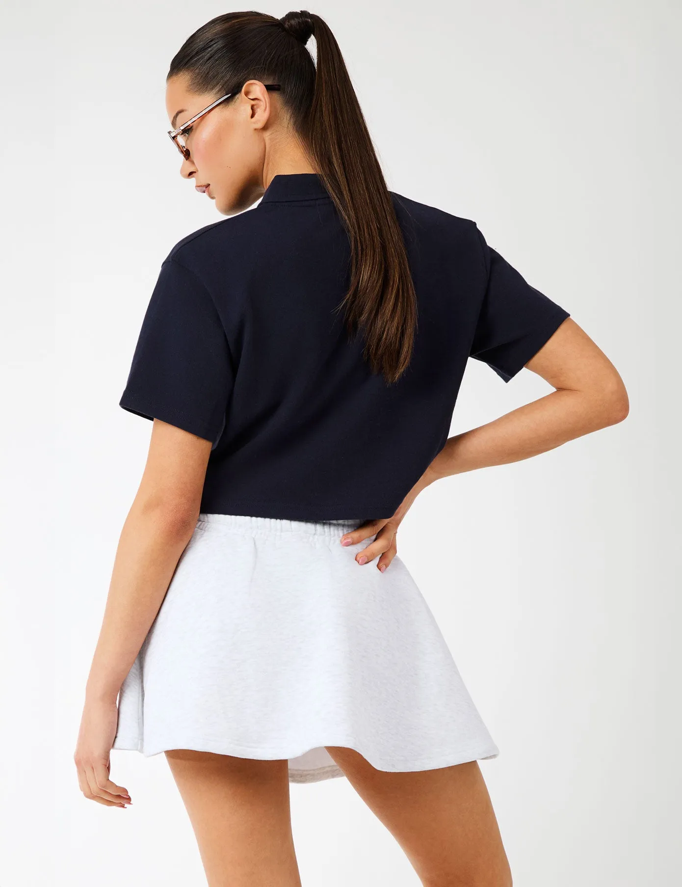 Kaiia Label Logo Exposed Waistband Mini Skirt Light Grey Marl sold by Public Desire product image thumbnail 3