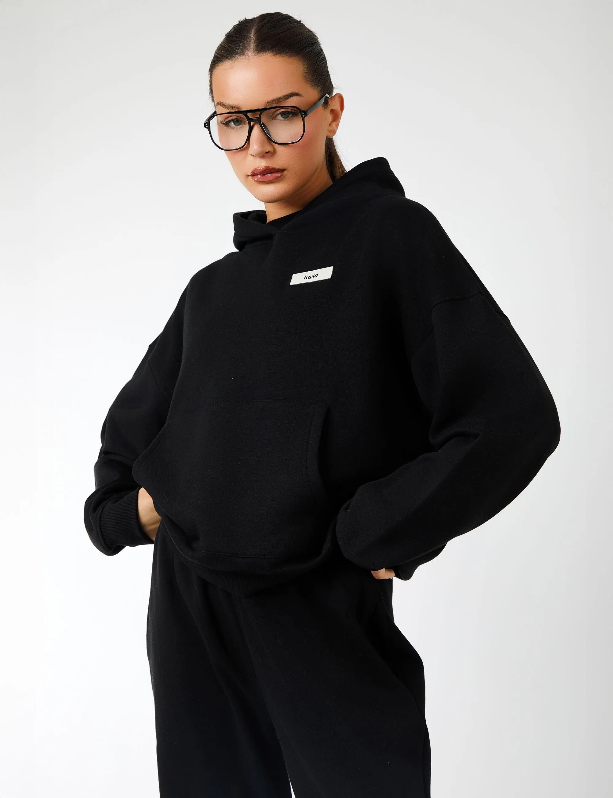 Kaiia Label Logo Oversized Hoodie Black sold by Public Desire product image thumbnail 4