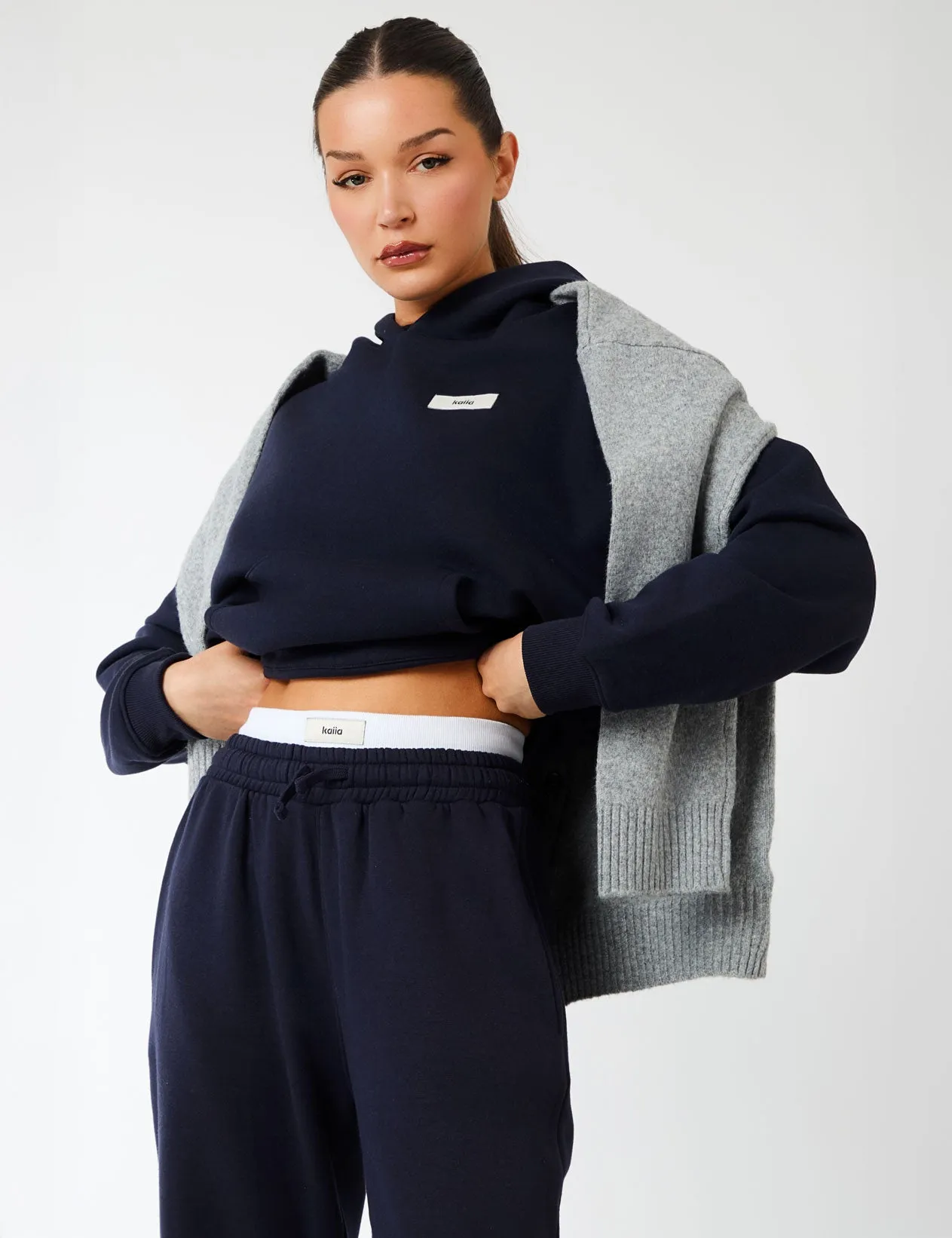 Kaiia Label Logo Oversized Hoodie Navy sold by Public Desire