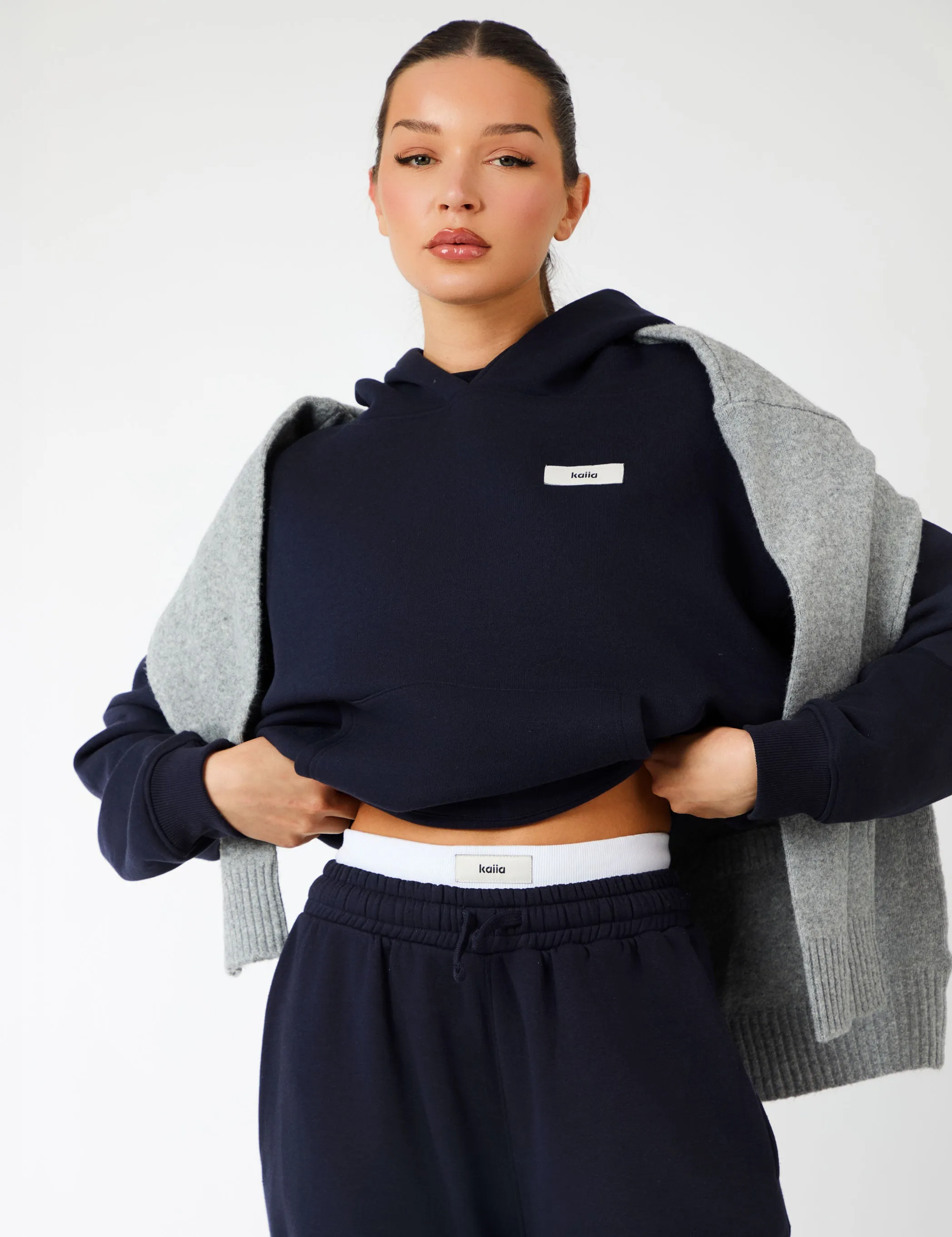 Kaiia Label Logo Oversized Hoodie Navy sold by Public Desire product image thumbnail 3