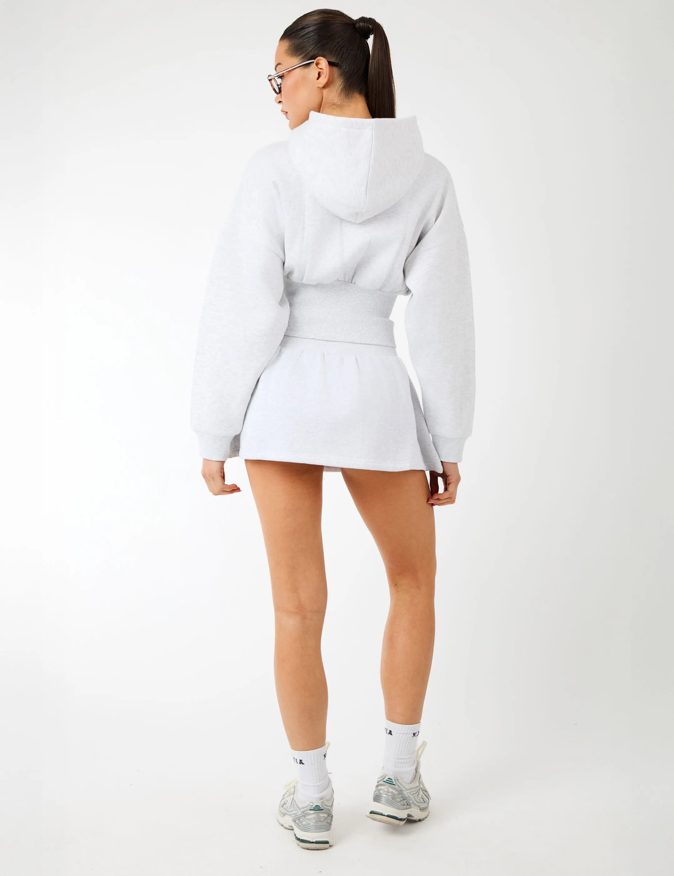 Kaiia Label Logo Mini Sweat Skirt Light Grey Marl sold by Public Desire product image thumbnail 5