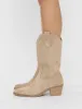 Sandy Beige Suedette Western Cowboy Ankle Boots sold by Public Desire