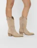 Sandy Beige Suedette Western Cowboy Ankle Boots sold by Public Desire