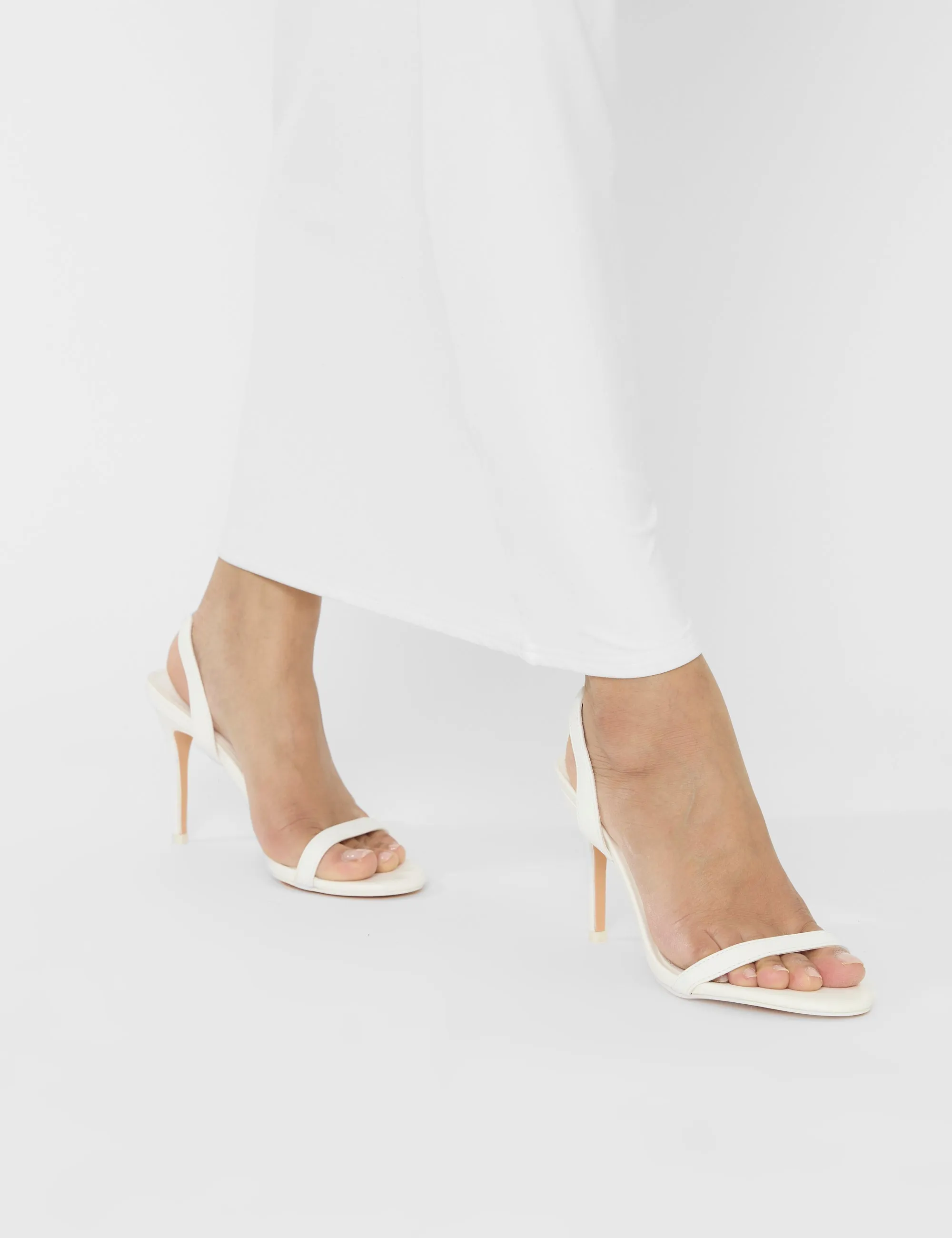 Barely White Round Toe Slingback Stiletto Heels sold by Public Desire product image thumbnail 2