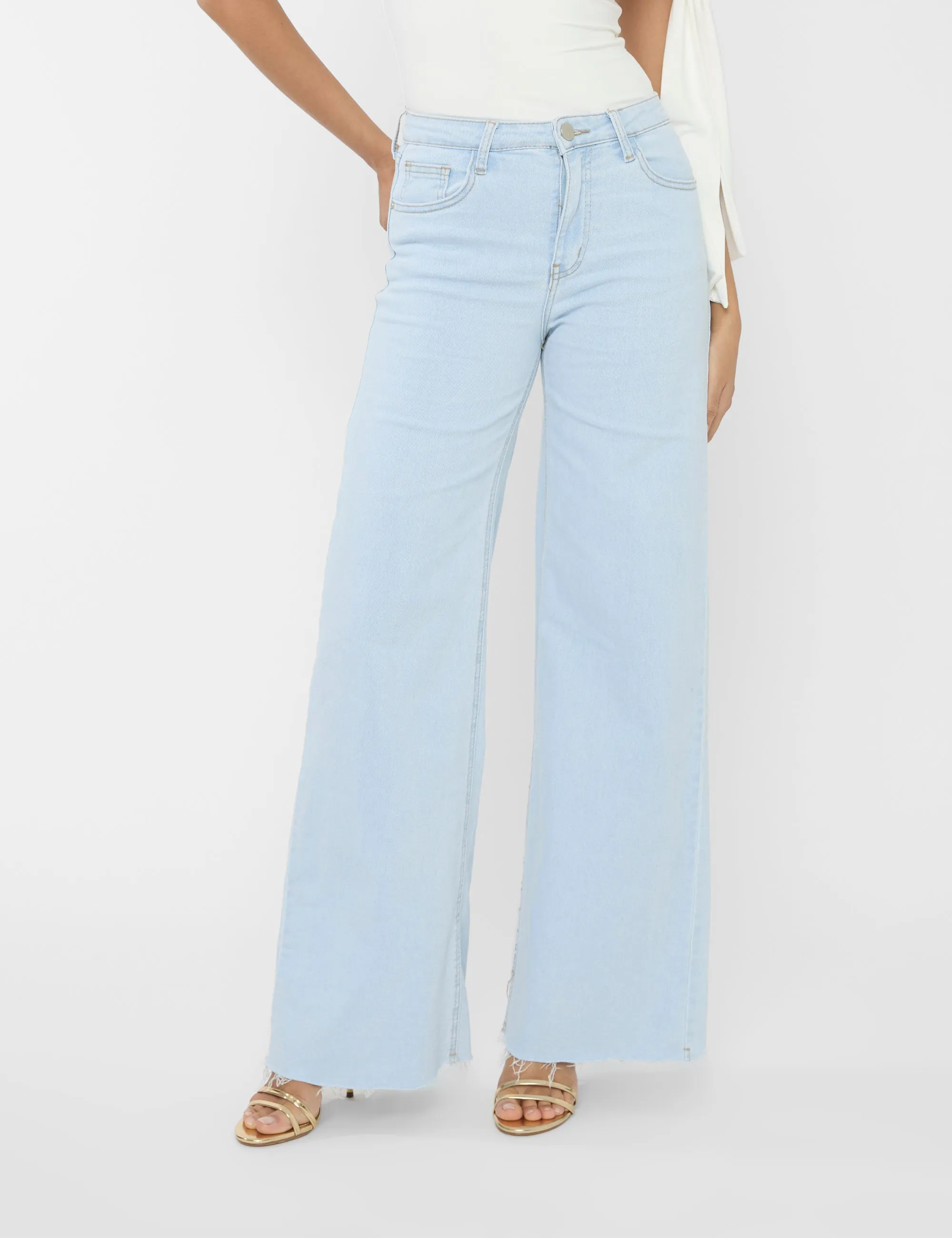 Mid Rise Wide Leg Jeans Light Blue sold by Public Desire product image thumbnail 2