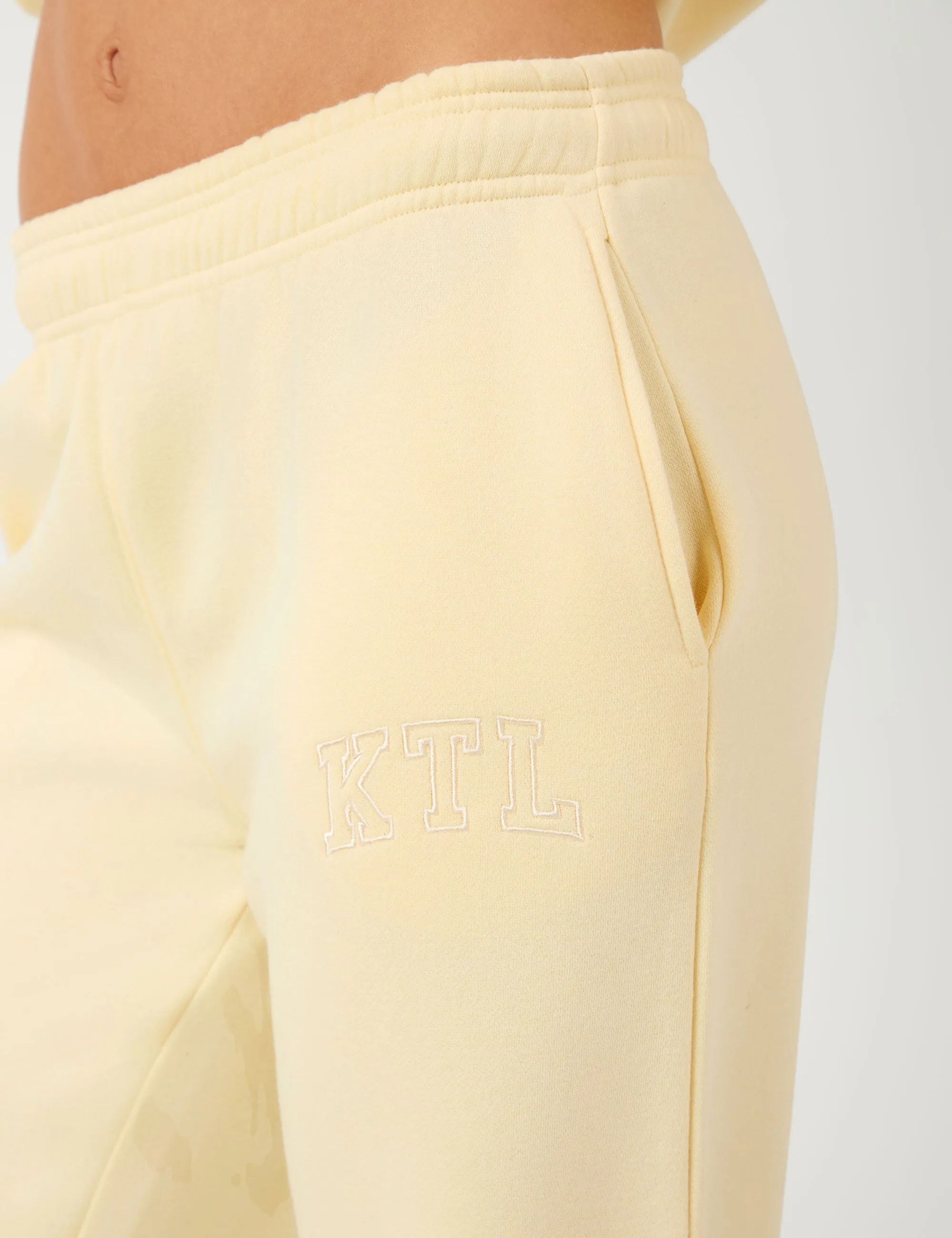 Kaiia KTL Logo Wide Leg Joggers Lemon Frosting sold by Public Desire product image thumbnail 3