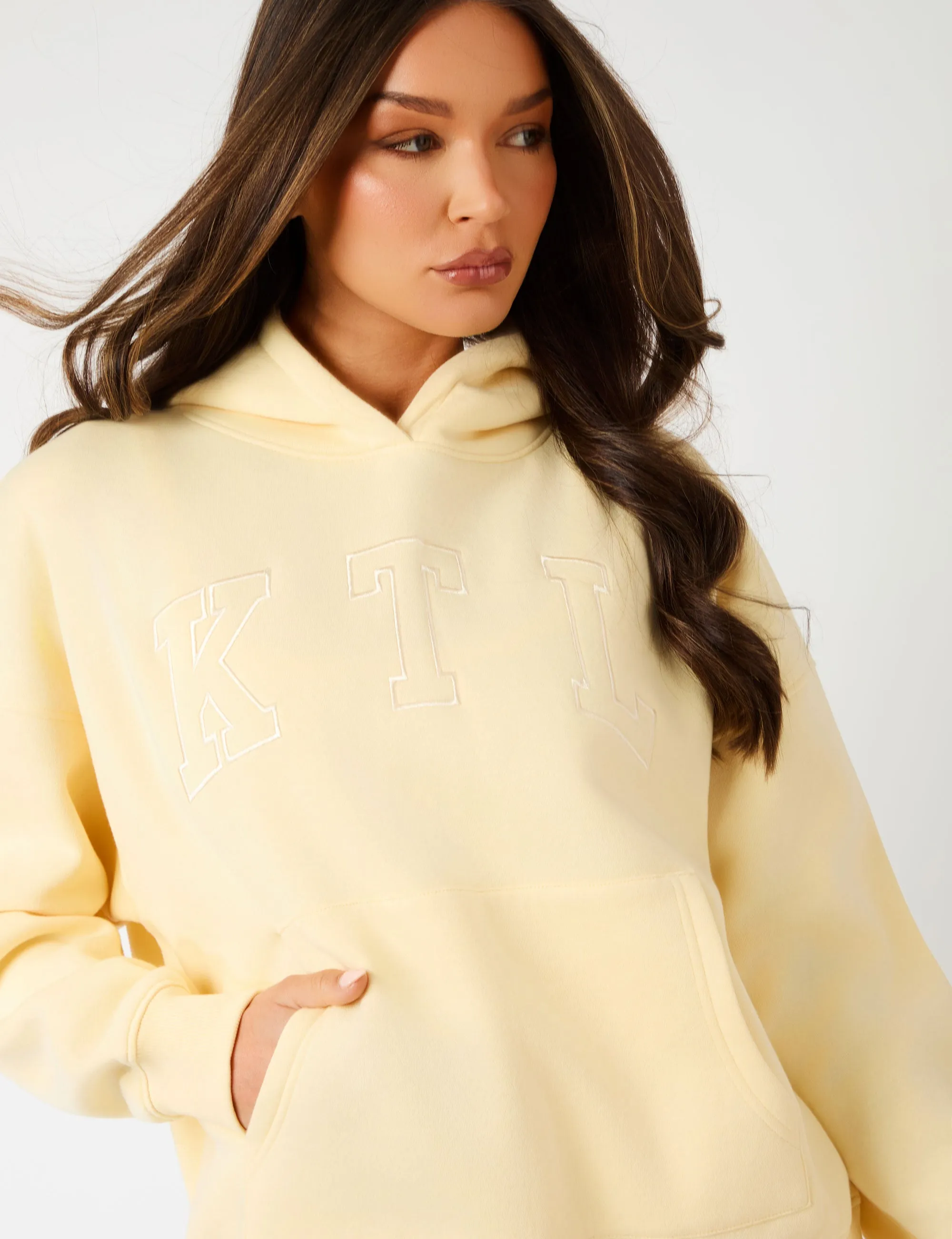 Kaiia KTL Logo Oversized Hoodie Lemon Frosting sold by Public Desire product image thumbnail 3