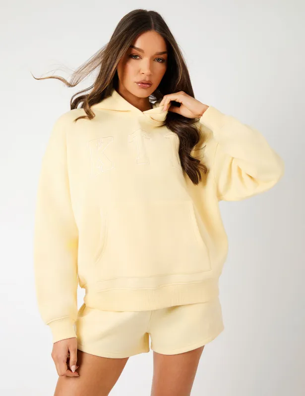 Kaiia KTL Logo Oversized Hoodie Lemon Frosting sold by Public Desire
