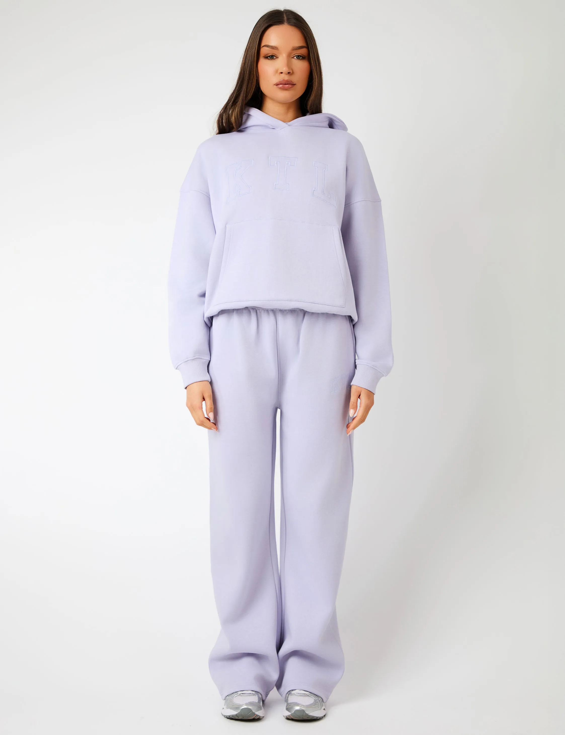 Kaiia KTL Logo Wide Leg Joggers Iced Lilac sold by Public Desire product image thumbnail 5