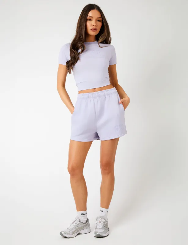 Kaiia KTL Logo Sweat Shorts Iced Lilac sold by Public Desire