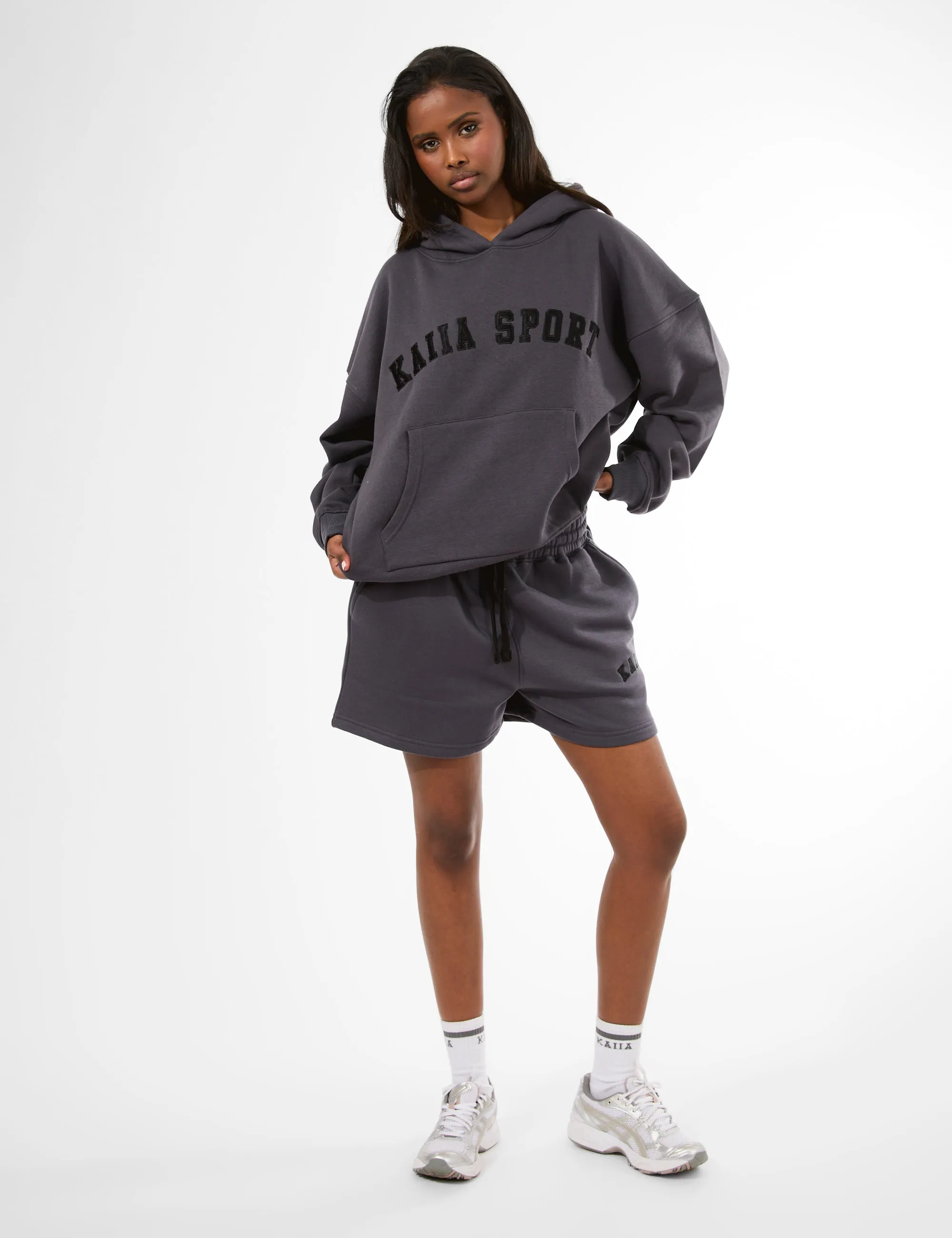 Kaiia Sport Oversized Hoodie Dark Grey & Black sold by Public Desire product image thumbnail 4