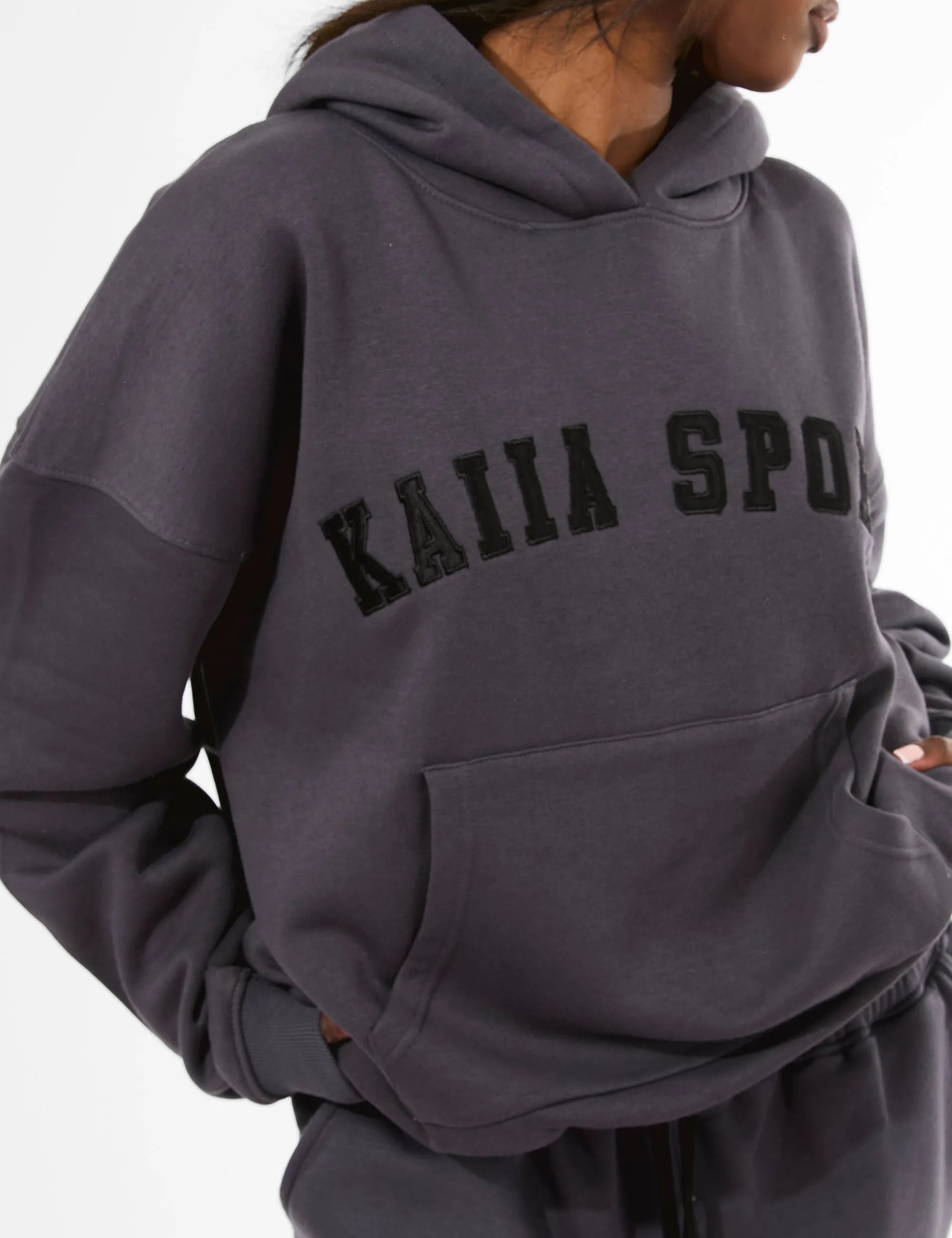 Kaiia Sport Oversized Hoodie Dark Grey & Black sold by Public Desire product image thumbnail 5