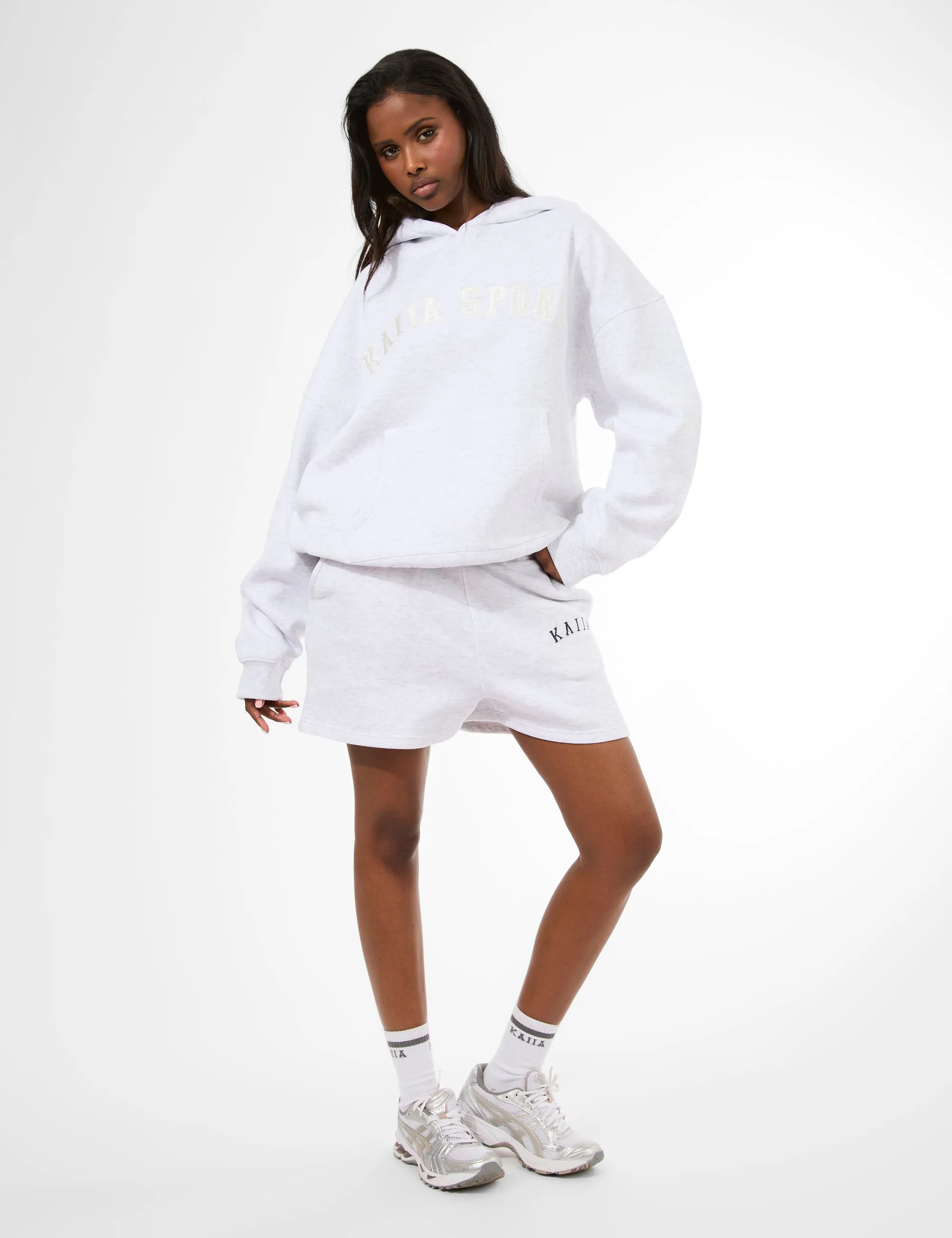 Kaiia Sport Oversized Hoodie Light Grey Marl & Cream sold by Public Desire product image thumbnail 4