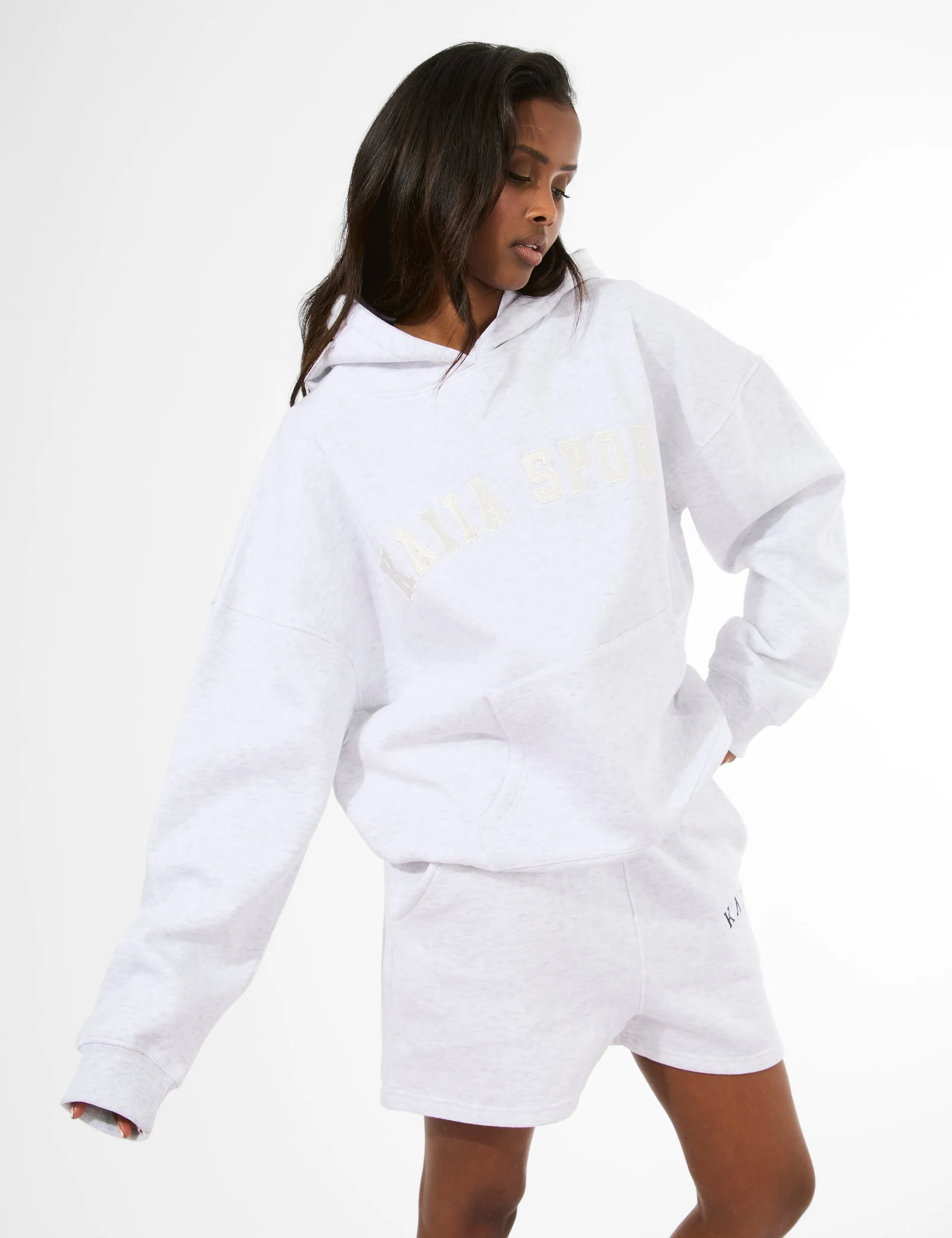 Kaiia Sport Oversized Hoodie Light Grey Marl & Cream sold by Public Desire product image thumbnail 3