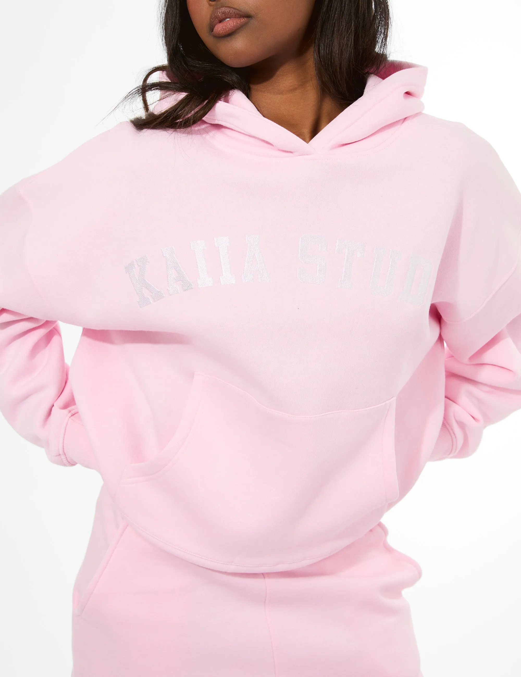 Kaiia Studio Oversized Hoodie Pink & White sold by Public Desire product image thumbnail 5