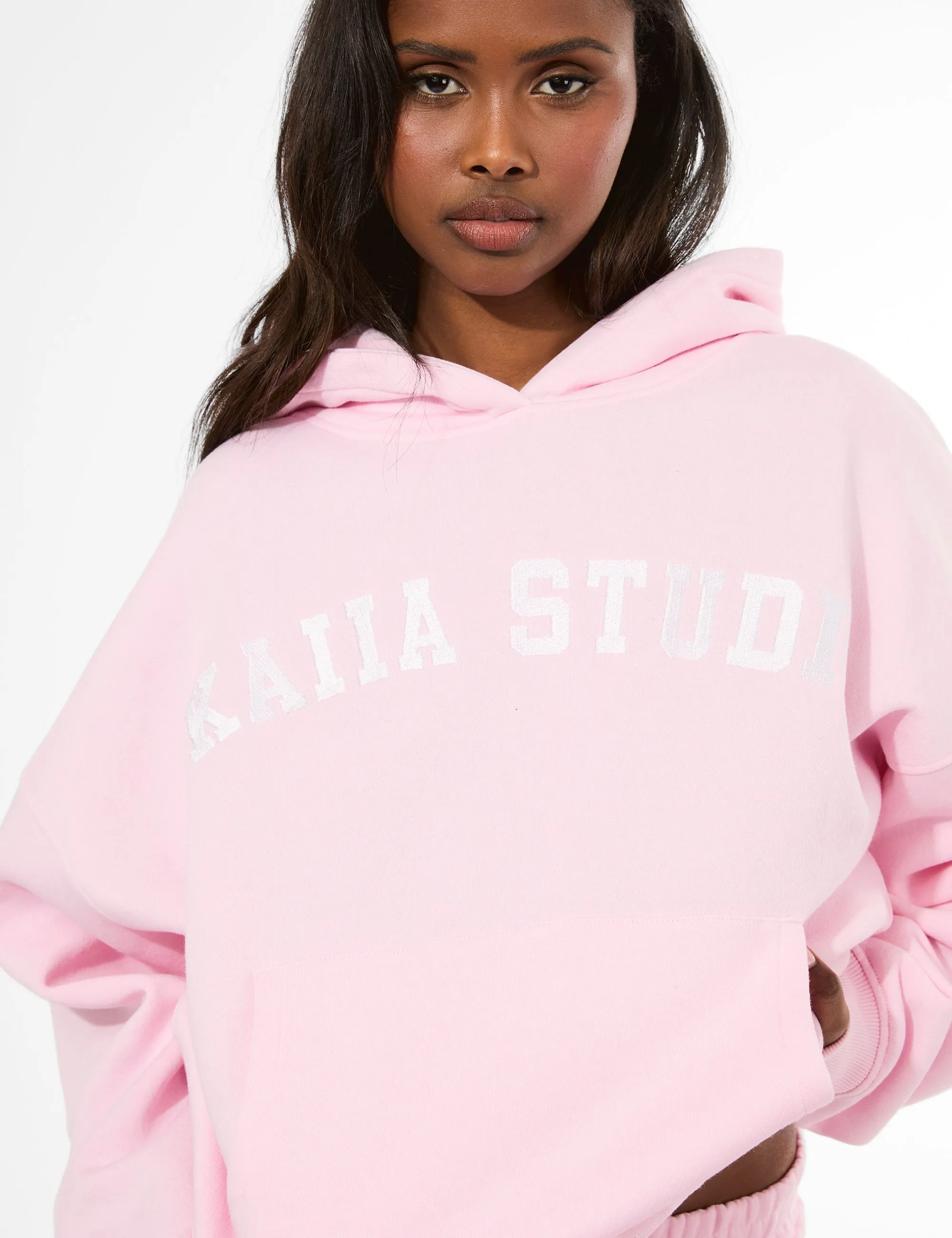 Kaiia Studio Oversized Hoodie Pink & White sold by Public Desire product image thumbnail 3