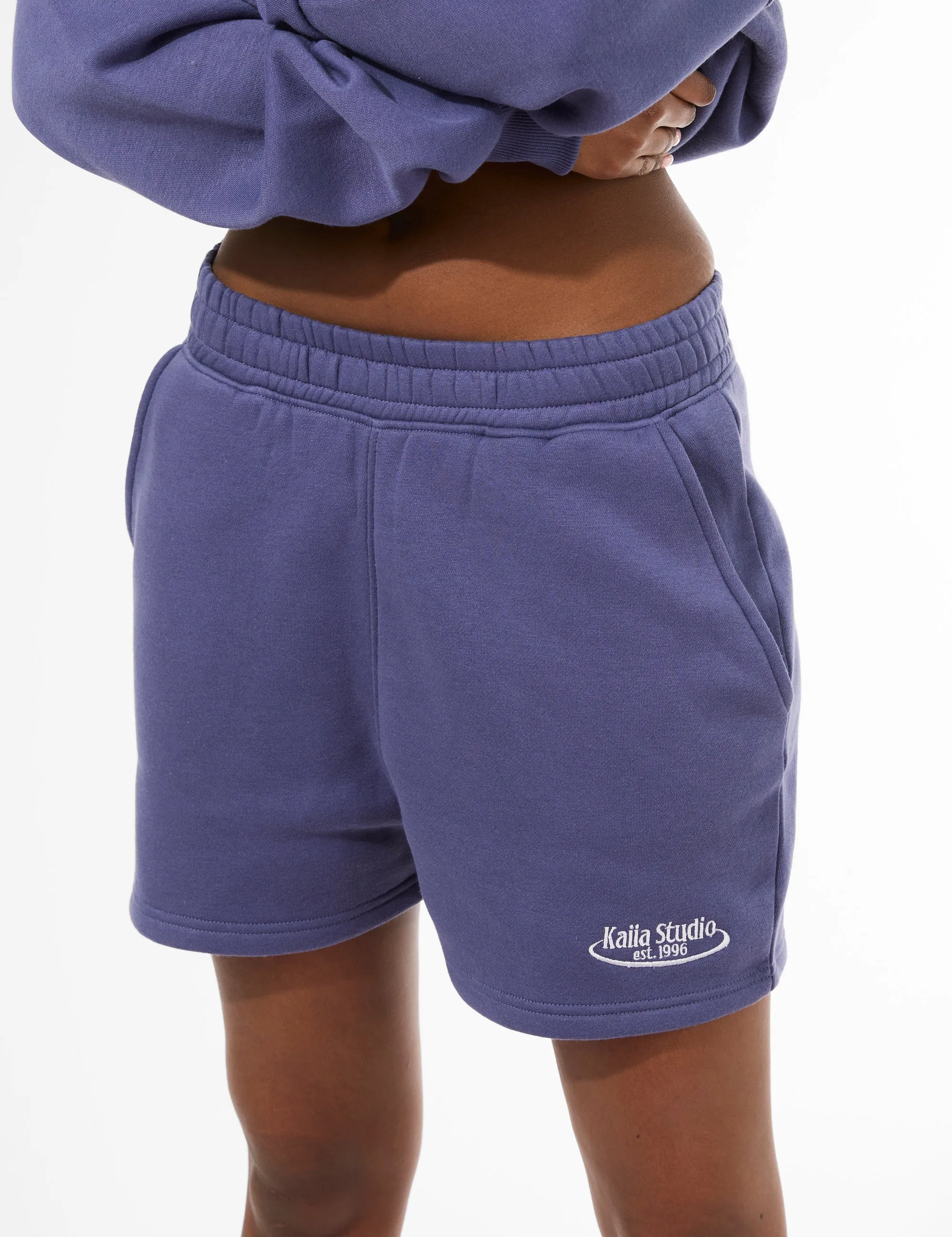 Kaiia Running Club Logo Sweat Shorts Light Navy sold by Public Desire product image thumbnail 2