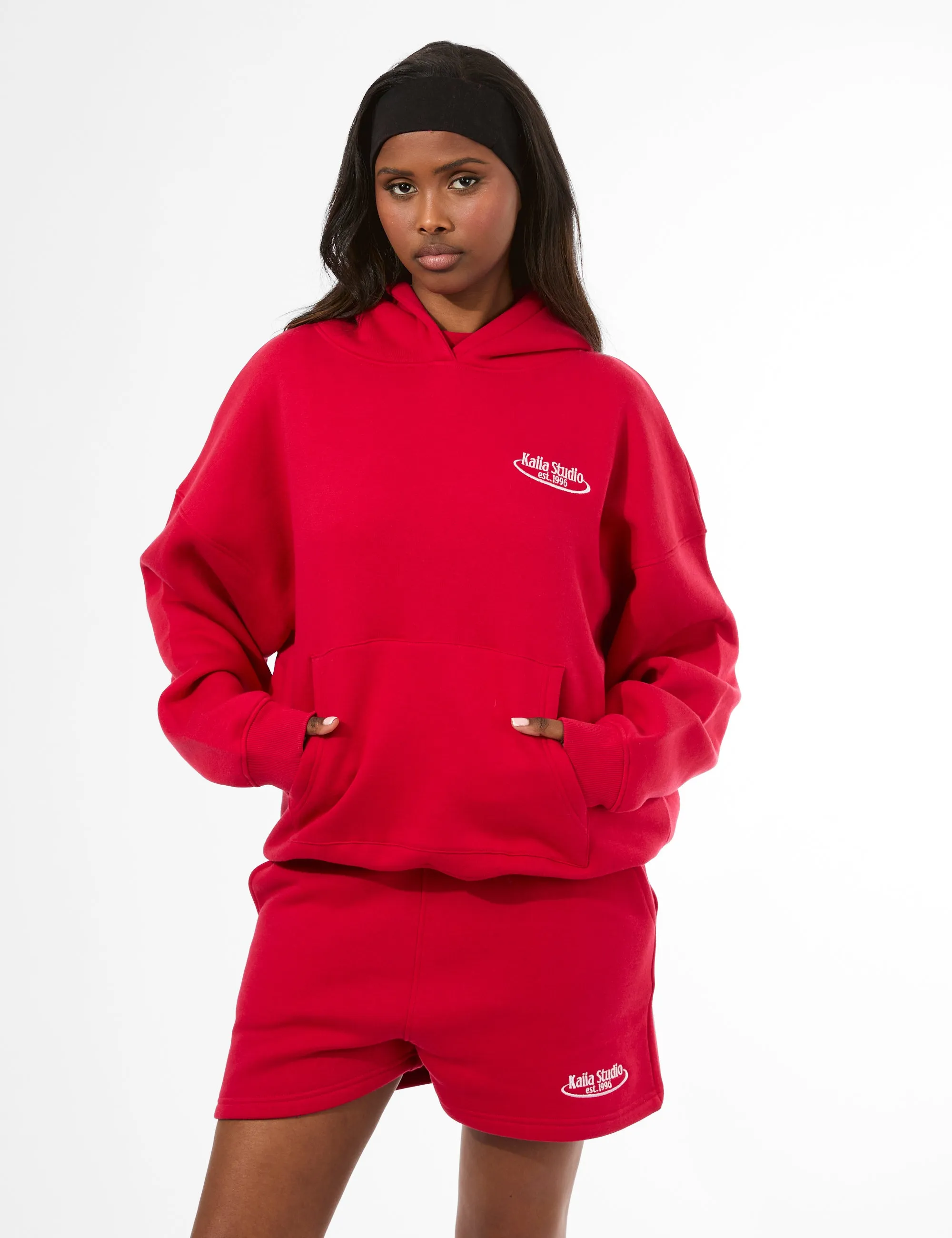 Kaiia Running Club Logo Sweat Shorts Red sold by Public Desire product image thumbnail 4