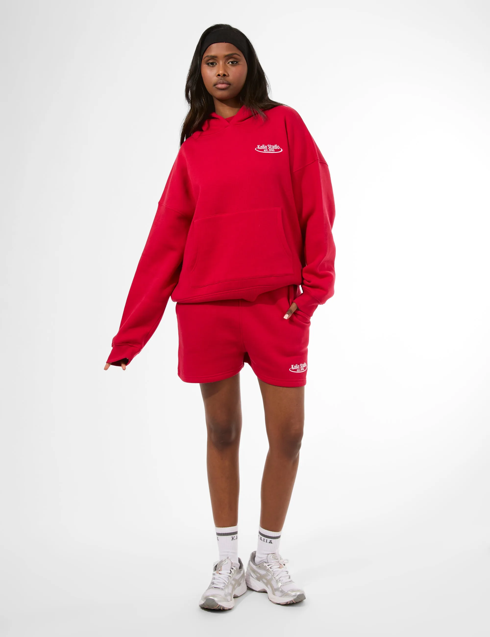 Kaiia Running Club Logo Oversized Hoodie Red sold by Public Desire product image thumbnail 4