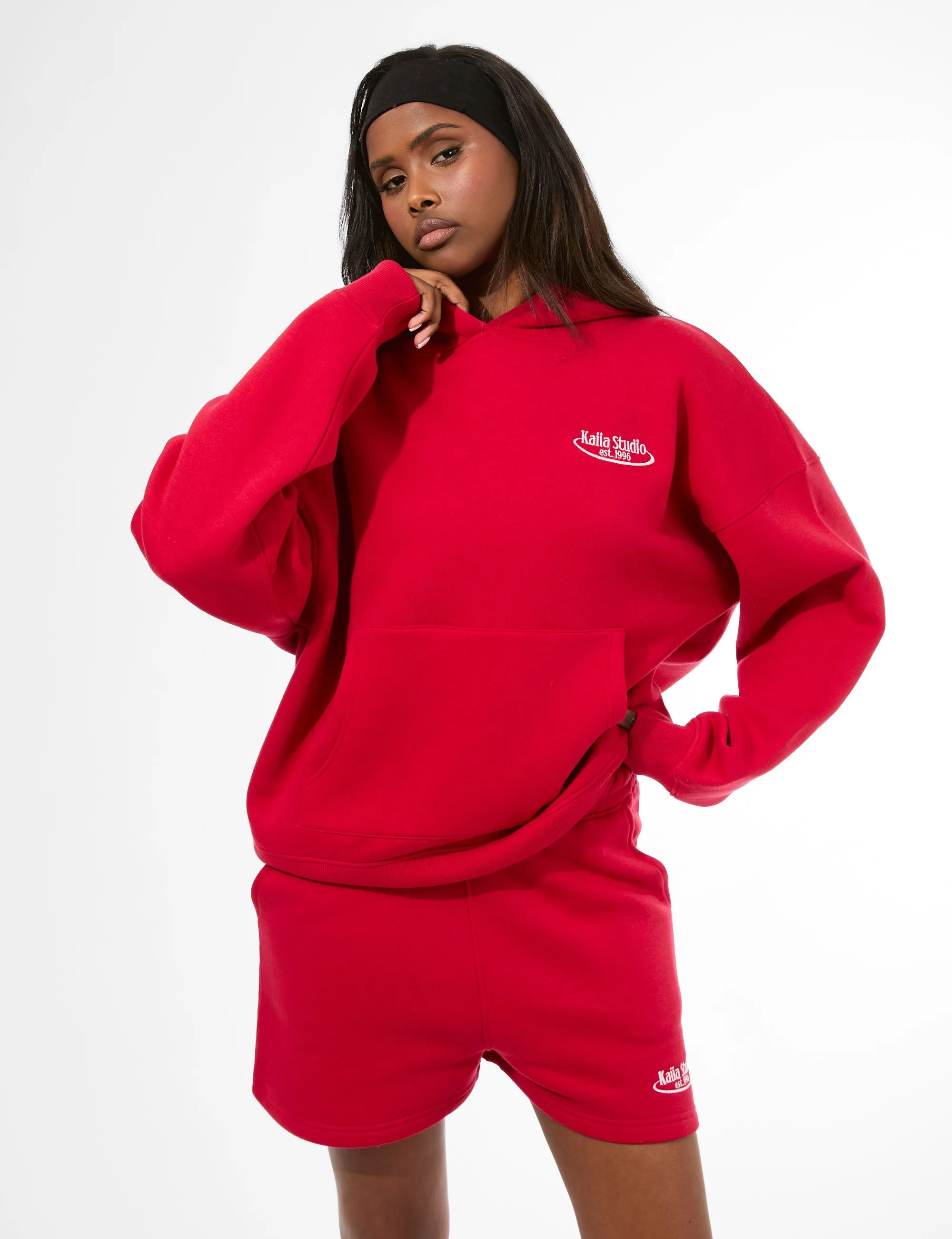 Kaiia Running Club Logo Oversized Hoodie Red sold by Public Desire product image thumbnail 3