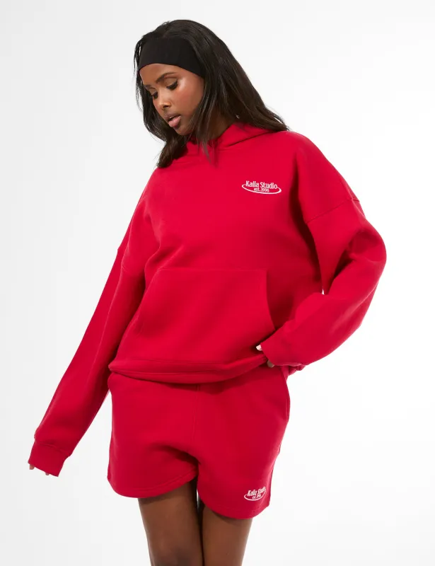 Kaiia Running Club Logo Oversized Hoodie Red sold by Public Desire