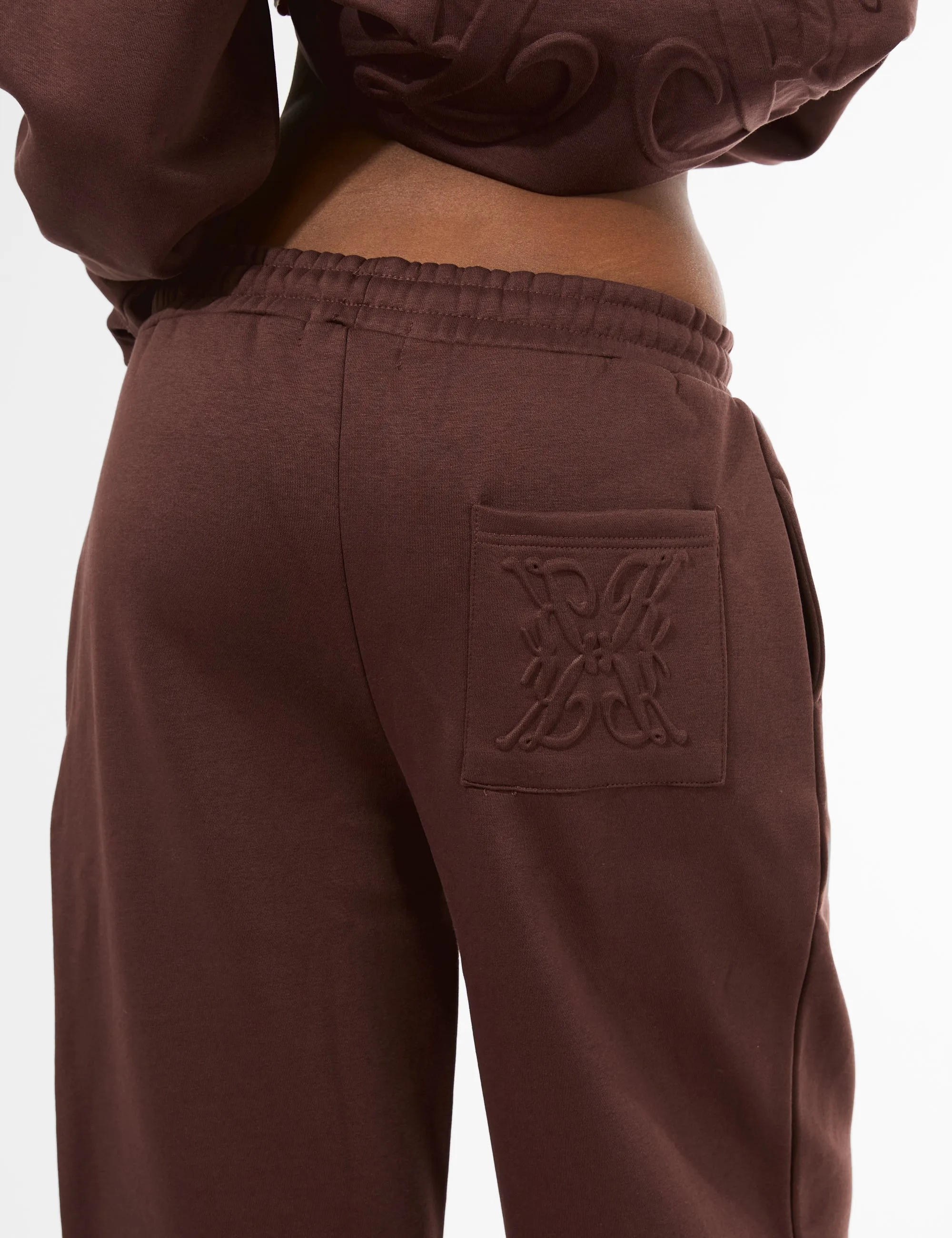 Kaiia Embossed Wide Leg Joggers Mocha sold by Public Desire product image thumbnail 2