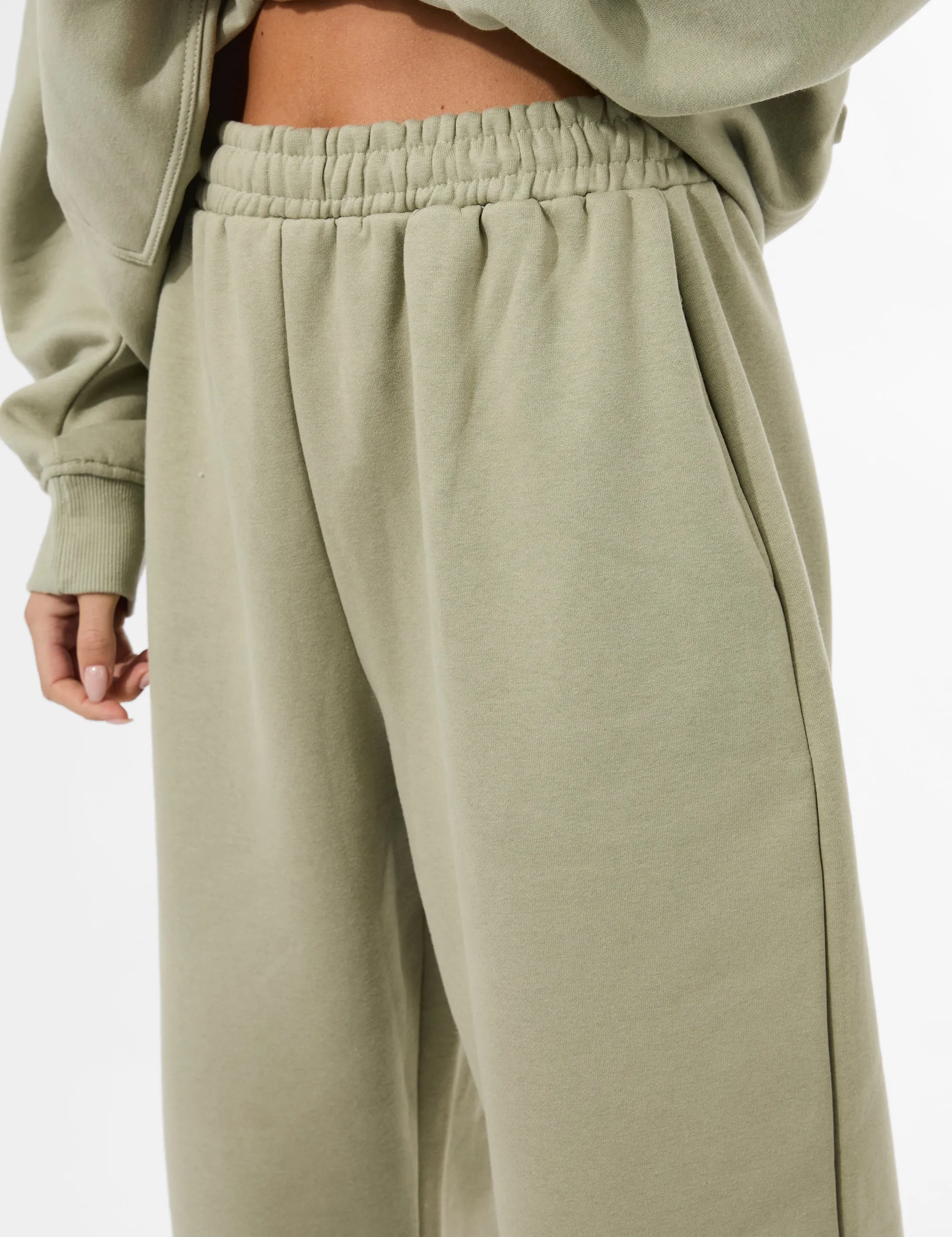 Kaiia Embossed Wide Leg Joggers Light Sage sold by Public Desire product image thumbnail 5
