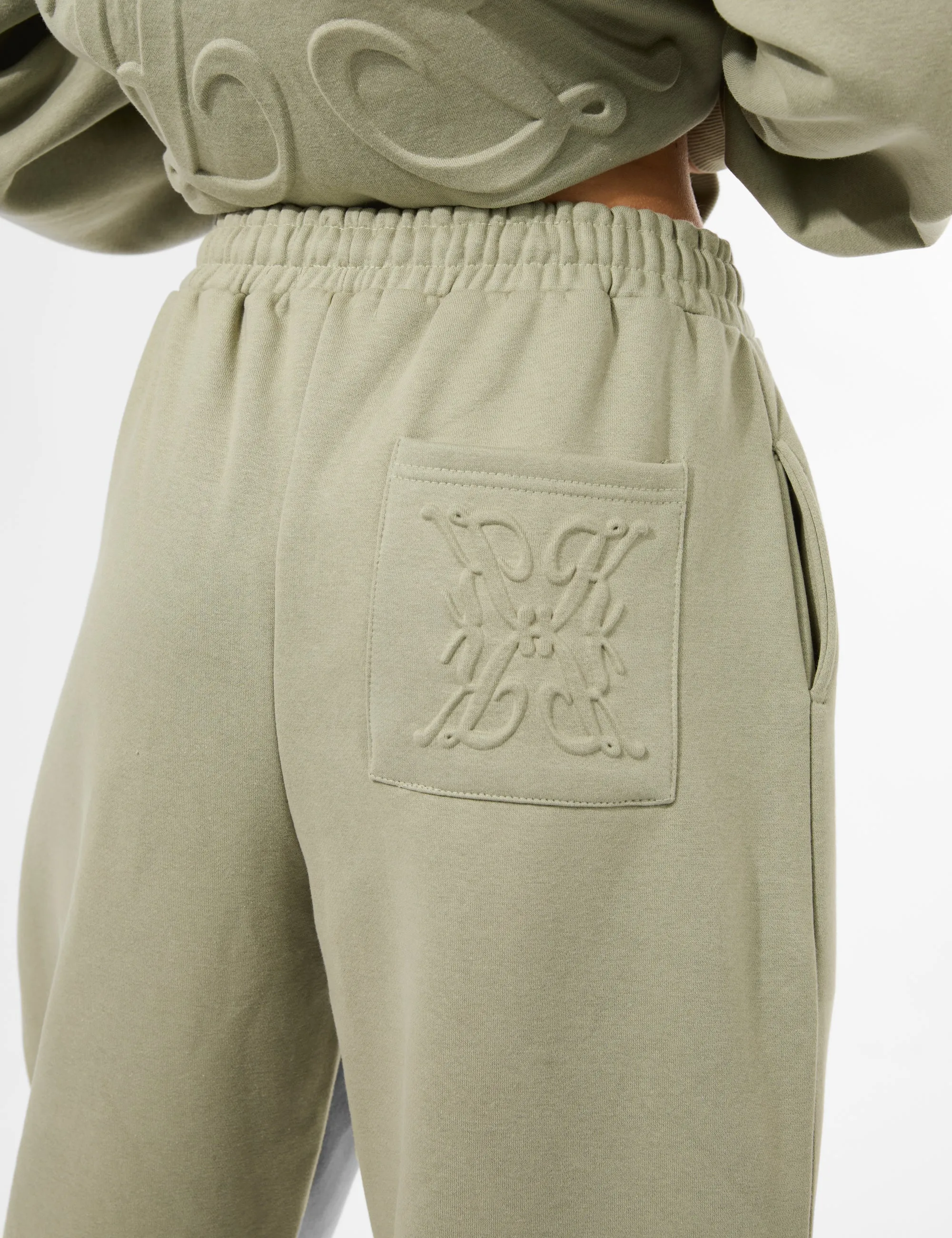 Kaiia Embossed Wide Leg Joggers Light Sage sold by Public Desire product image thumbnail 4