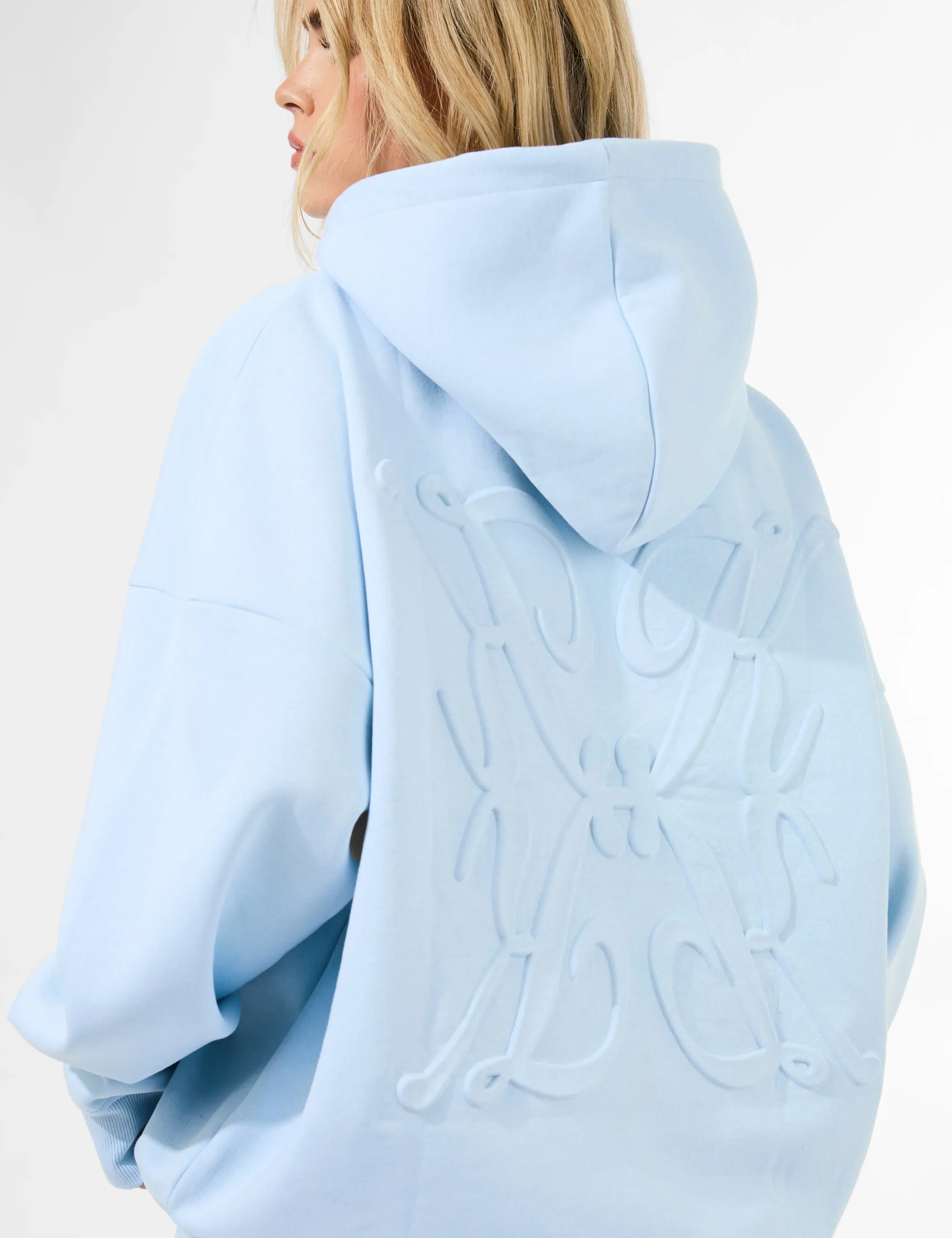 Kaiia Logo Embossed Oversized Hoodie Pale Blue sold by Public Desire product image thumbnail 5