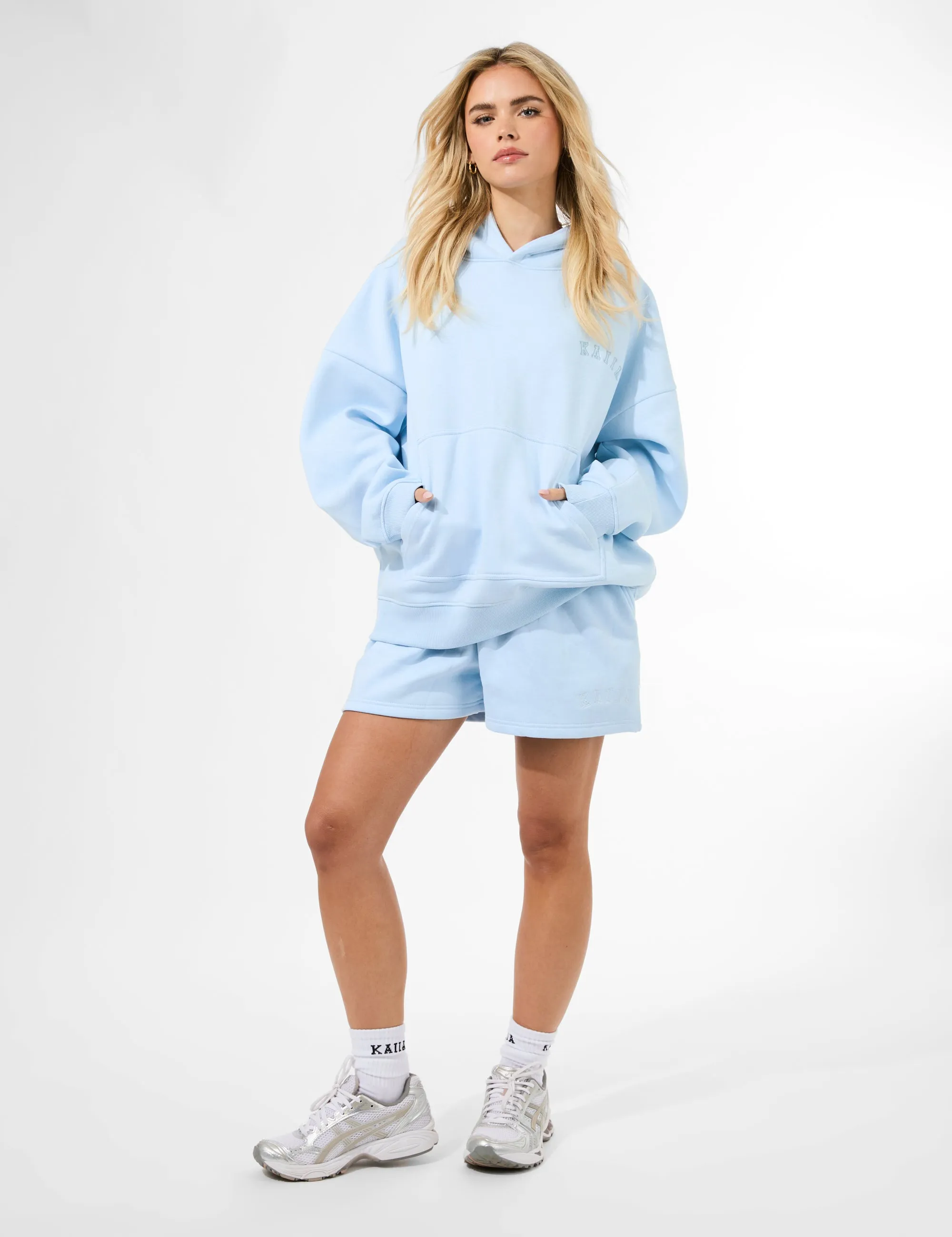 Kaiia Logo Embossed Oversized Hoodie Pale Blue sold by Public Desire product image thumbnail 3