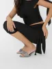 Soleil Black Gingham Bow Mule Square Toe Mid Heels sold by Public Desire