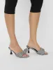 Soleil Black Gingham Bow Mule Square Toe Mid Heels sold by Public Desire