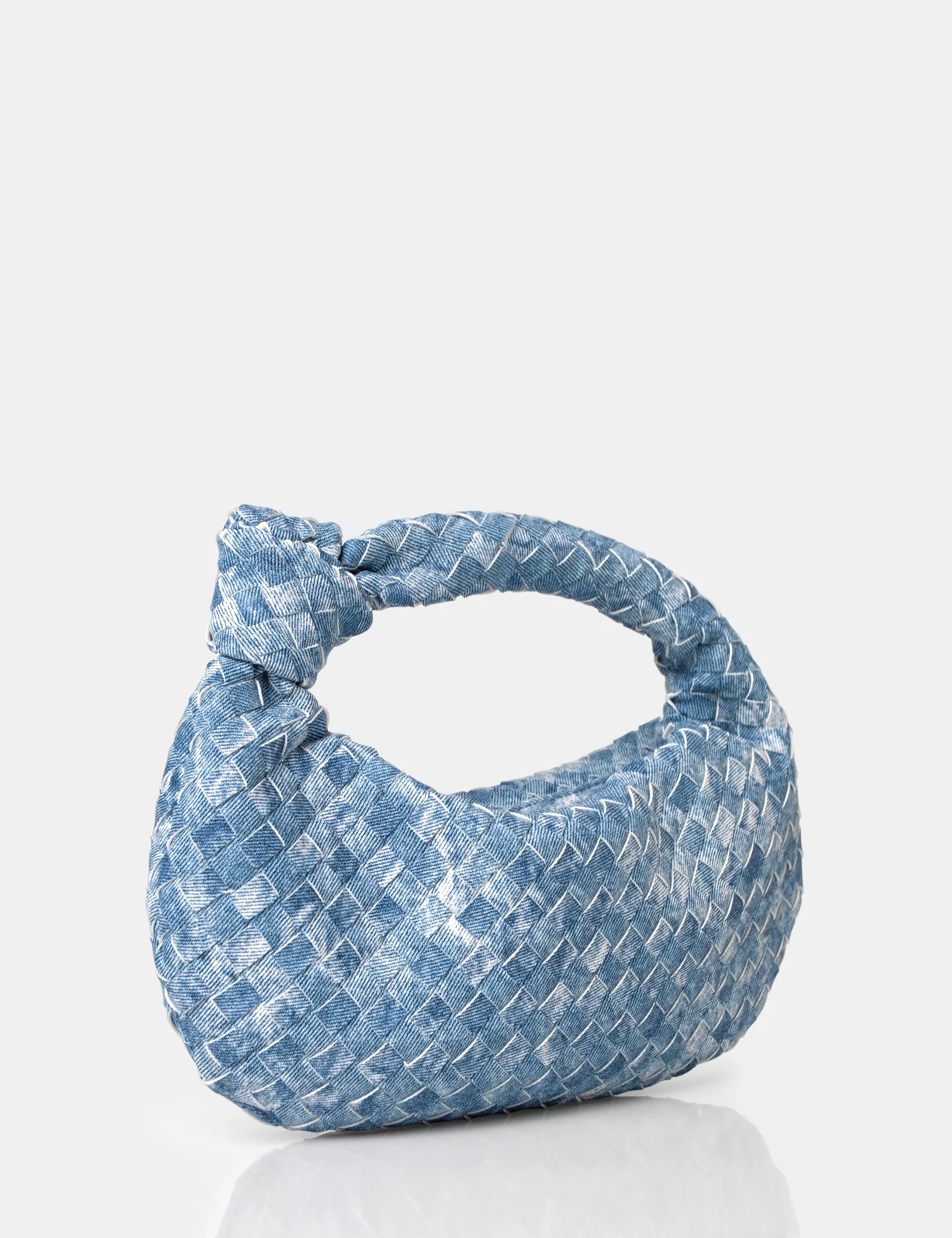 The Blame Denim Woven PU Knot Detail Mini Grab Bag sold by Public Desire product image thumbnail 3
