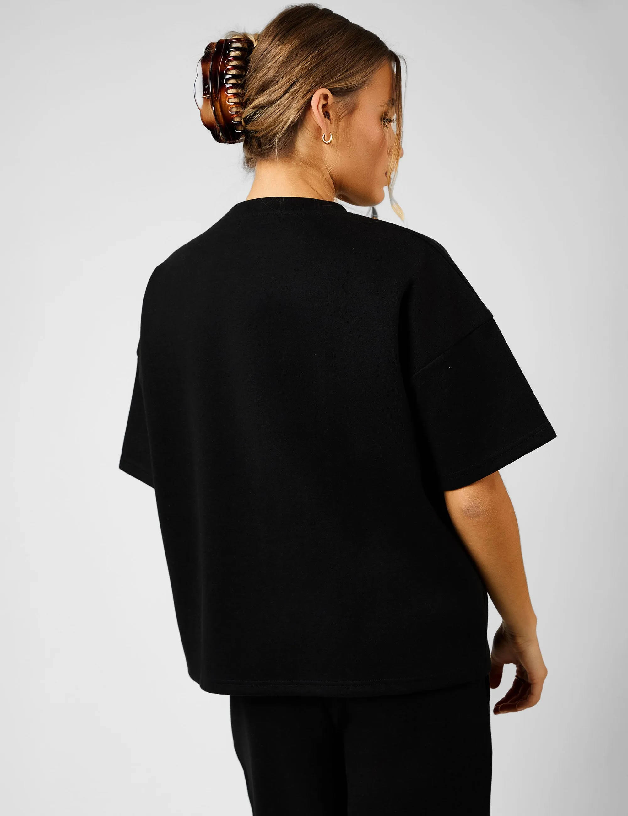 Kaiia Label Logo Premium Interlock Oversized T-Shirt Black sold by Public Desire product image thumbnail 5