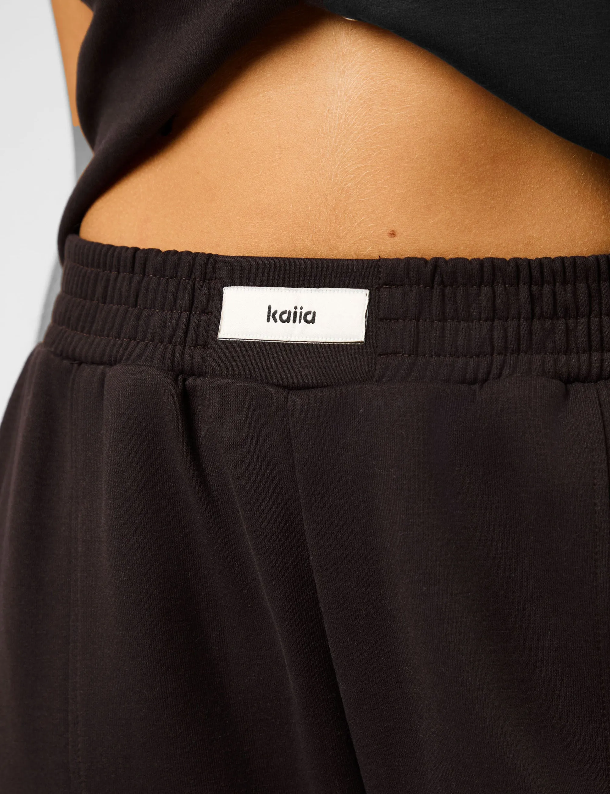 Kaiia Label Logo Premium Interlock Seam Detail Wide Leg Joggers Brown sold by Public Desire product image thumbnail 3