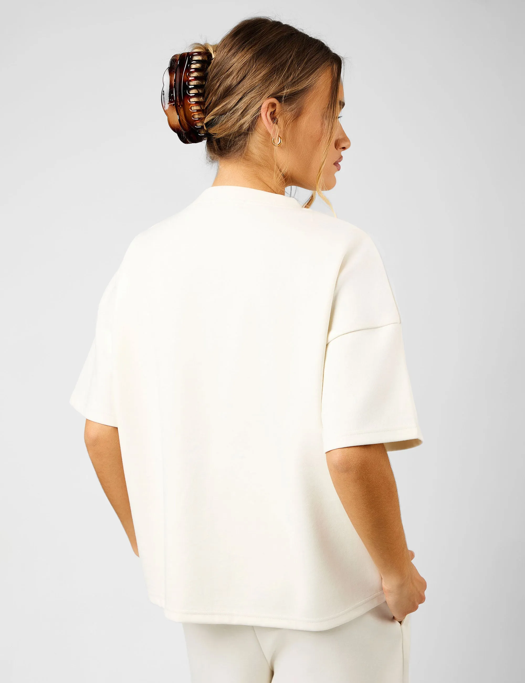 Kaiia Label Logo Premium Interlock Oversized T-Shirt Cream sold by Public Desire product image thumbnail 4