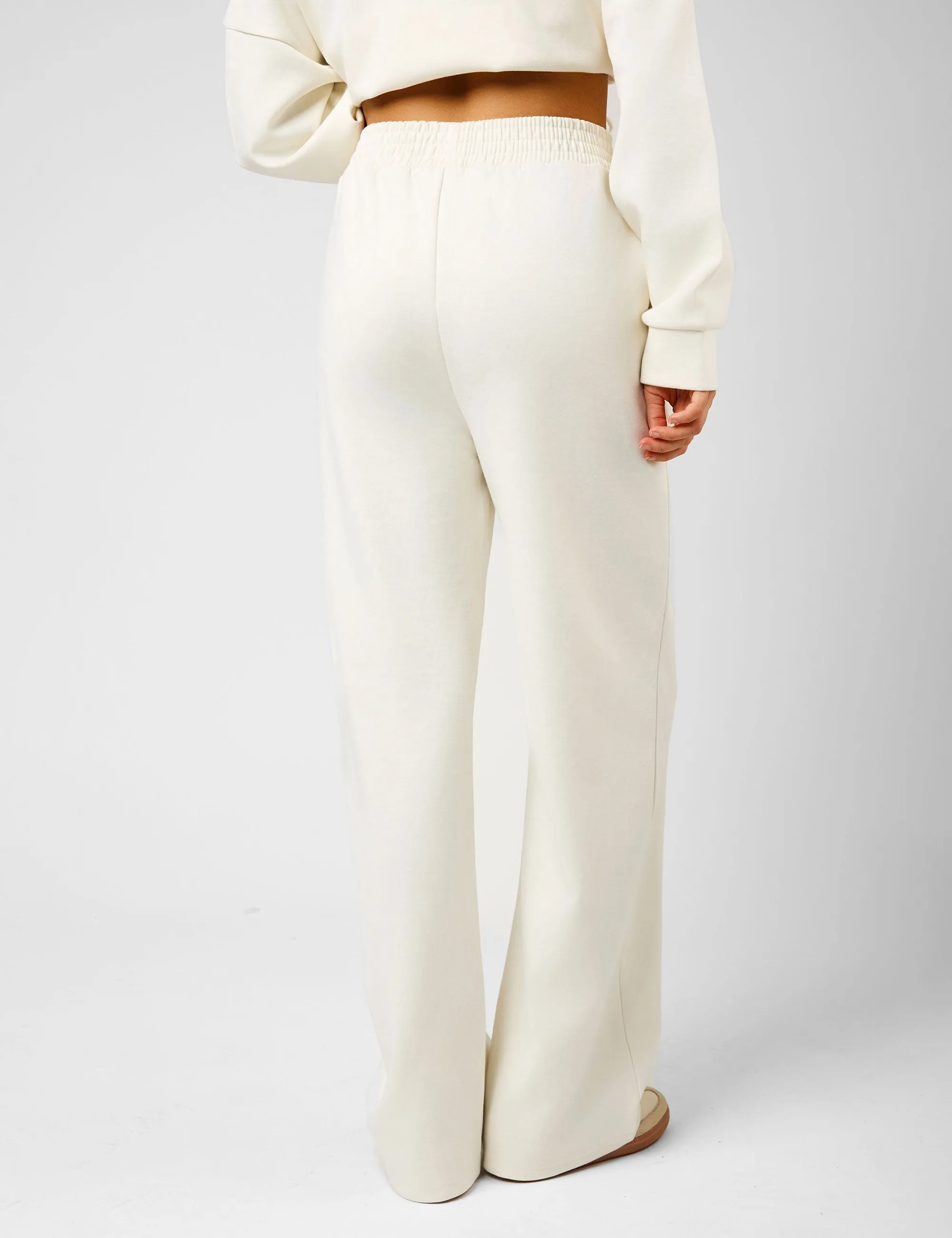 Kaiia Label Logo Premium Interlock Seam Detail Wide Leg Joggers Cream sold by Public Desire product image thumbnail 4