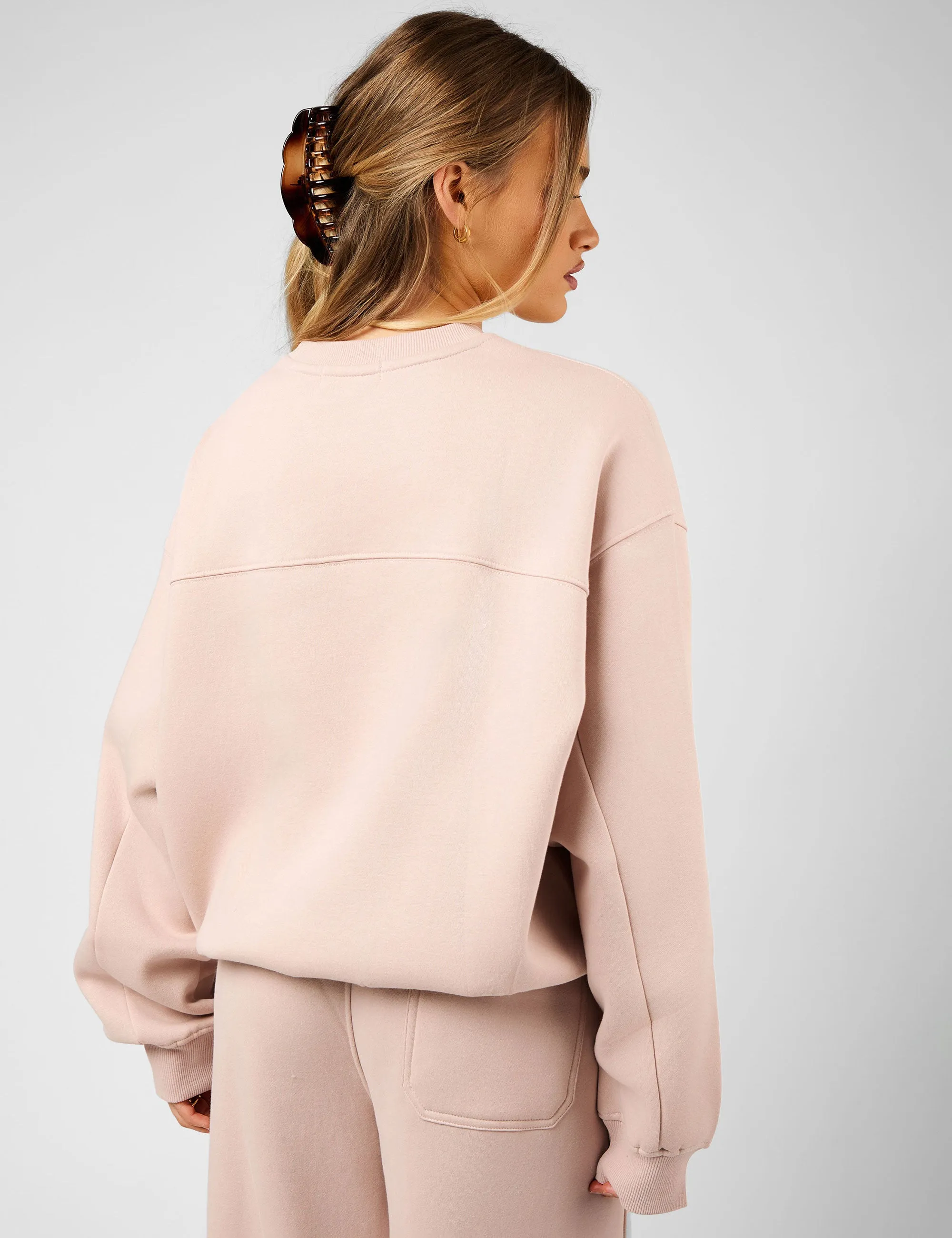 Kaiia The Label Seam Detail Oversized Sweatshirt Pink Champagne sold by Public Desire product image thumbnail 5