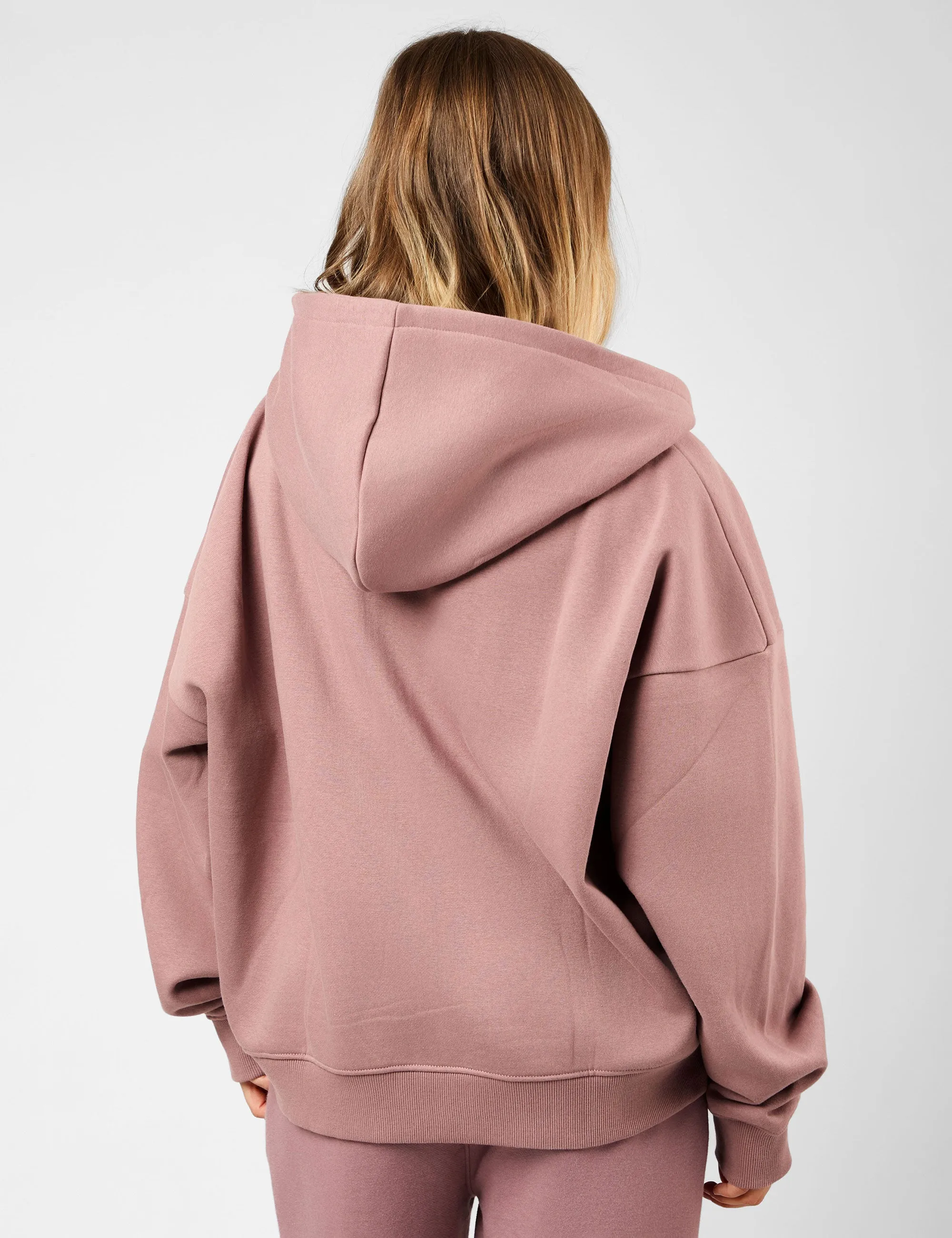Kaiia Script Logo Double Ended Zip Through Oversized Hoodie Rosewood sold by Public Desire product image thumbnail 5